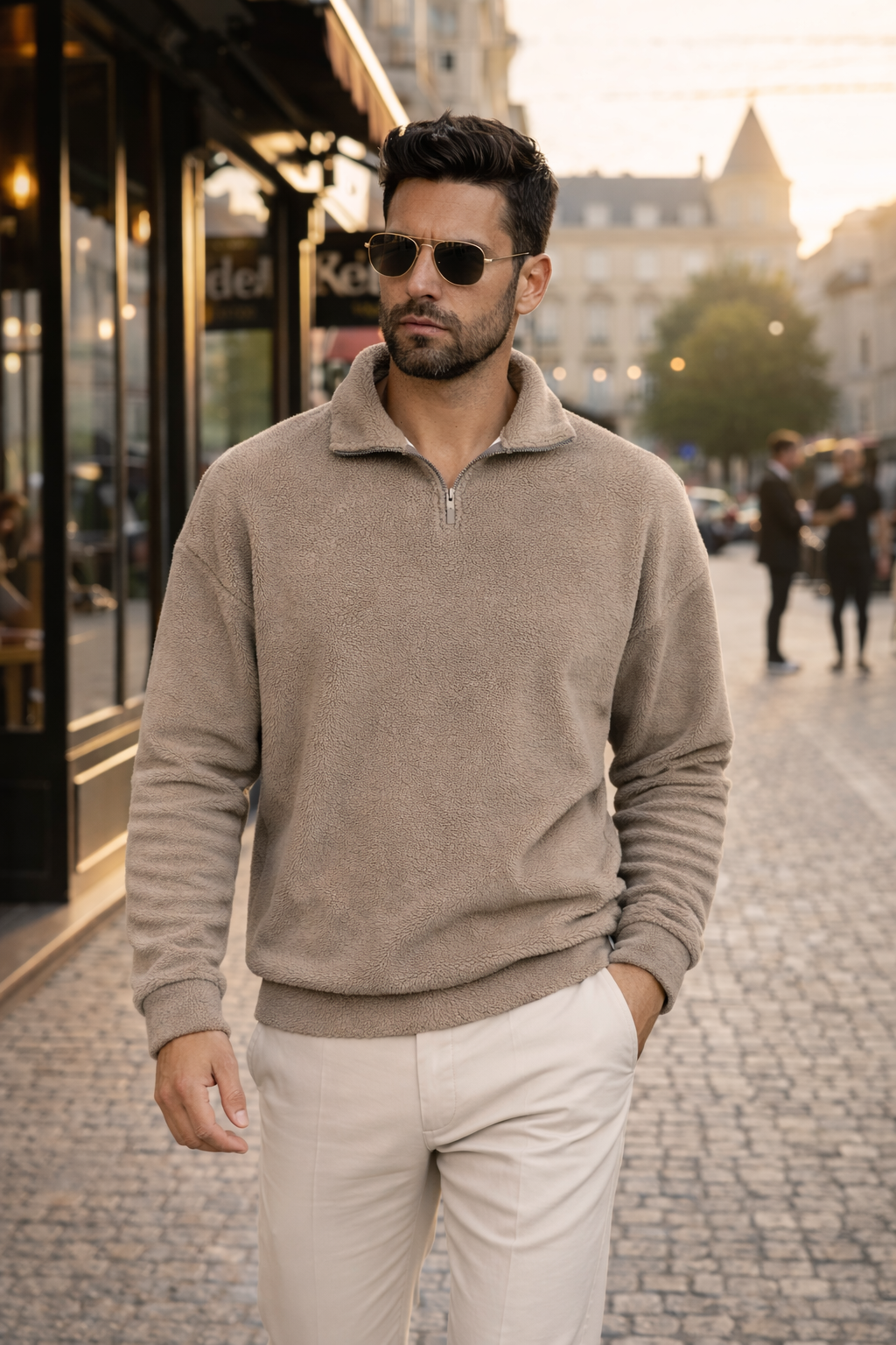 Classic Zip Fleece Pullover - Green - Frankie's