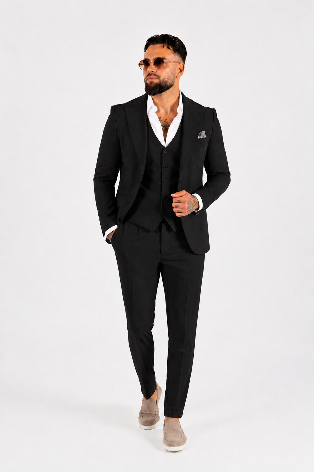 Suit Three Piece Havana Black - Frankie's