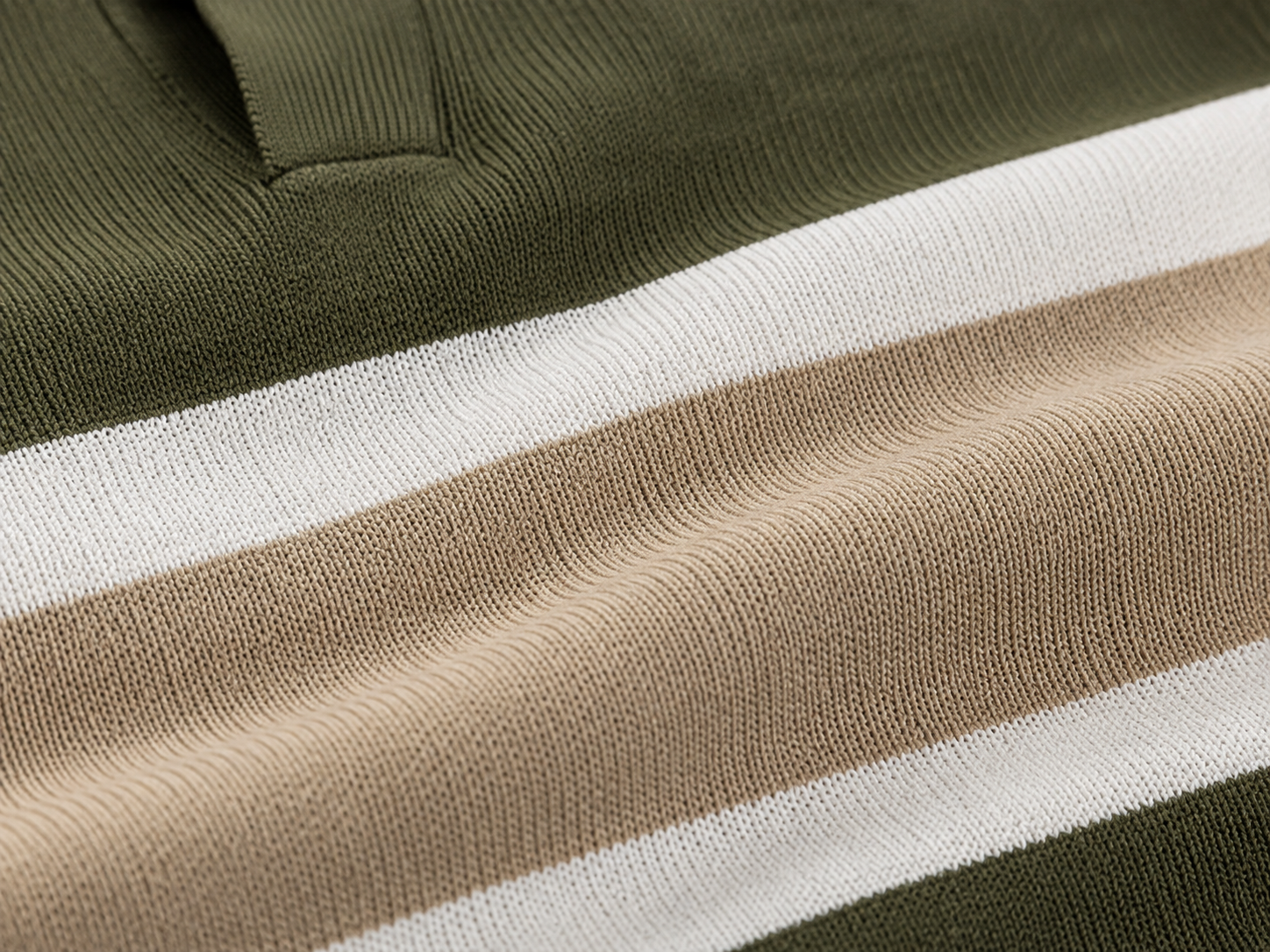 Amalfi Striped Knit Polo Green