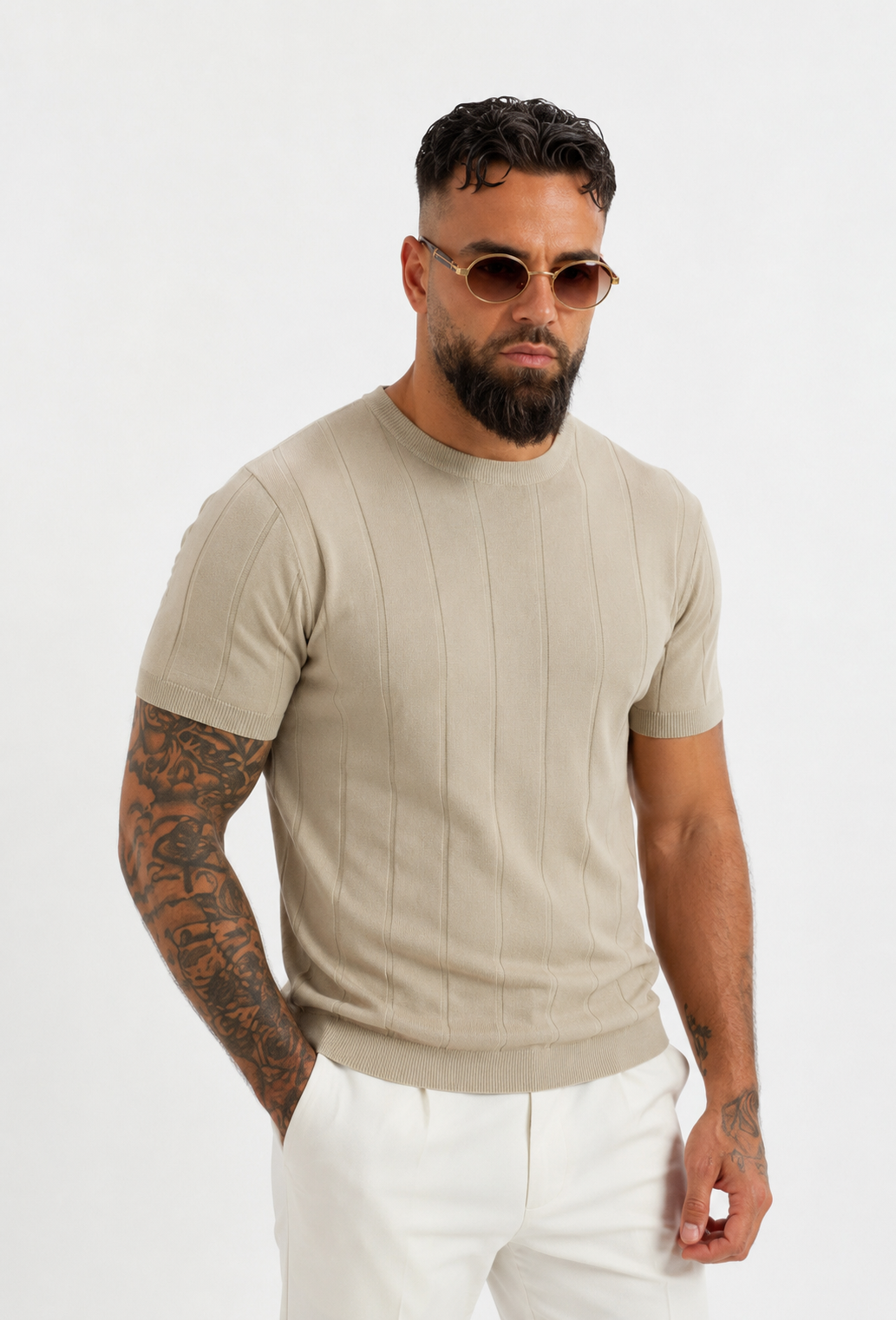 Classic Knitwear T-shirt Beige
