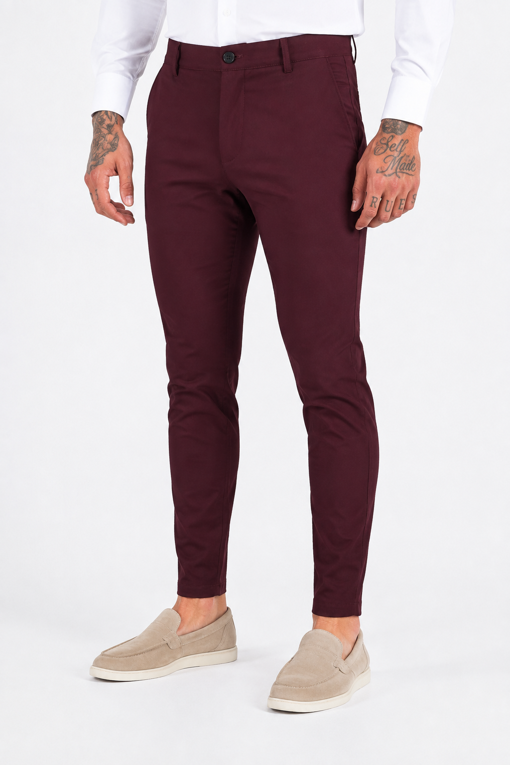 Pantalon super stretch bordeaux