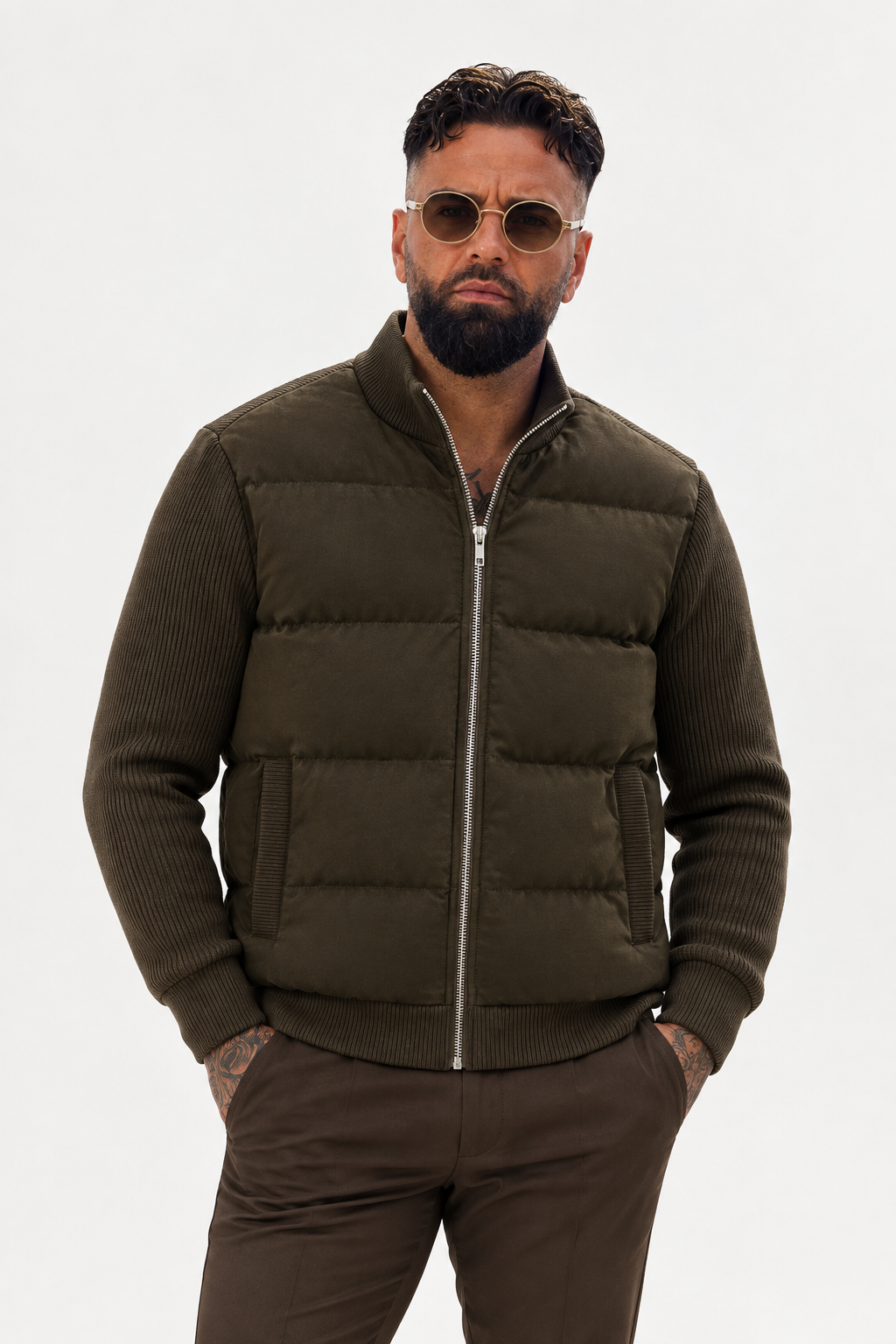Cortina Hybrid Knit Jacket Dark Olive