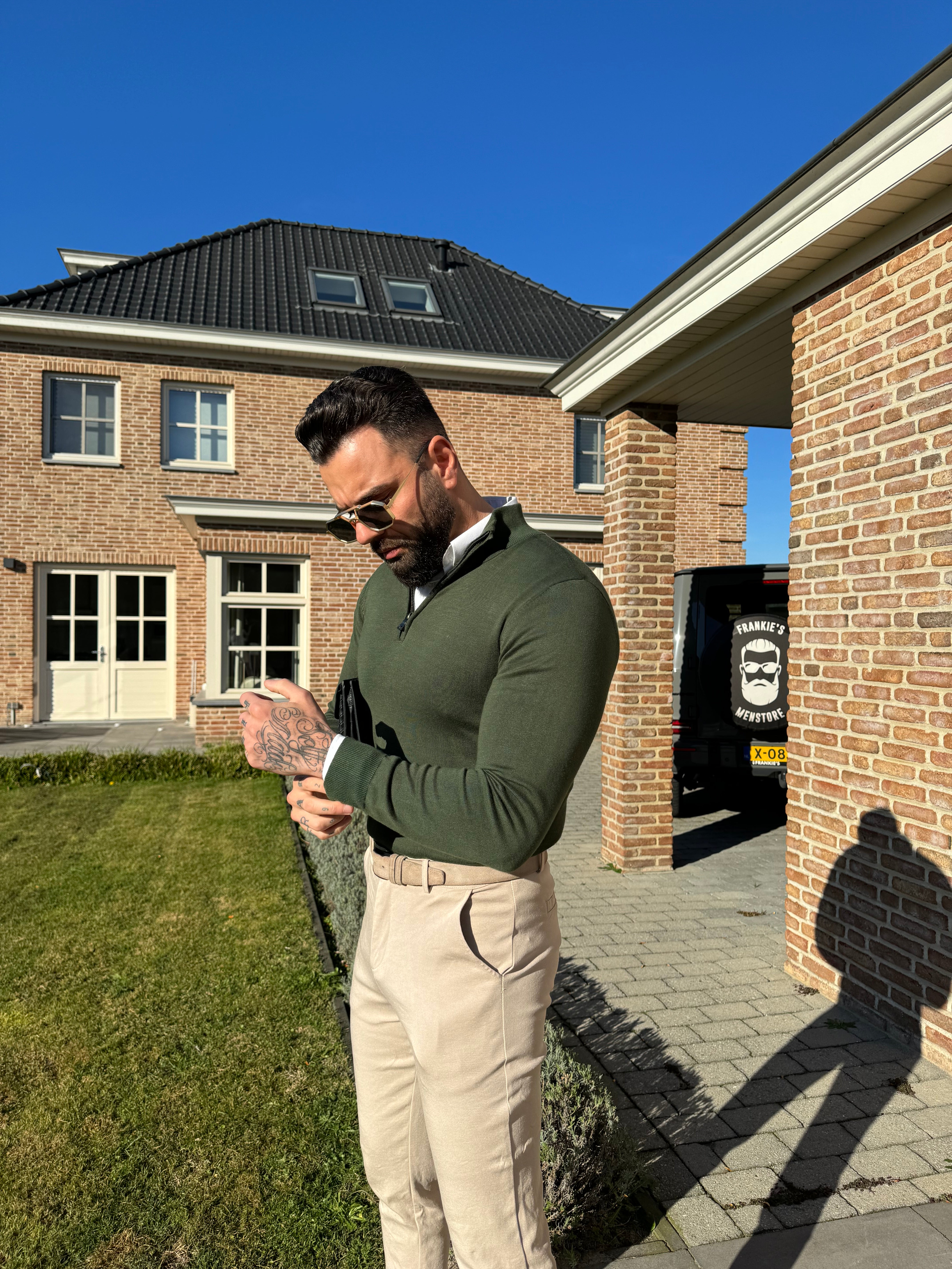 Sweater zipper green - Frankie's