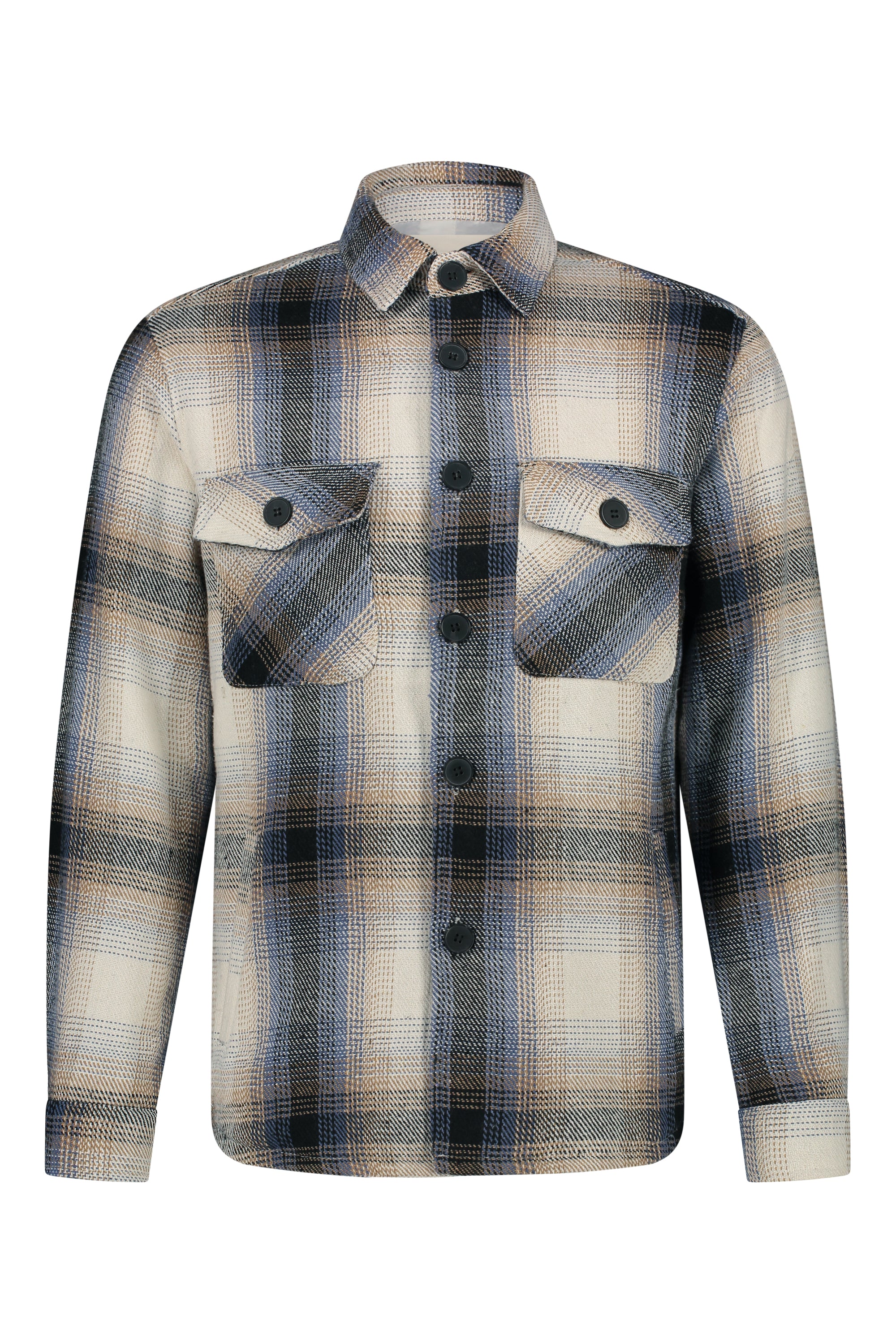 Flannel jacket navy blue - Frankie's