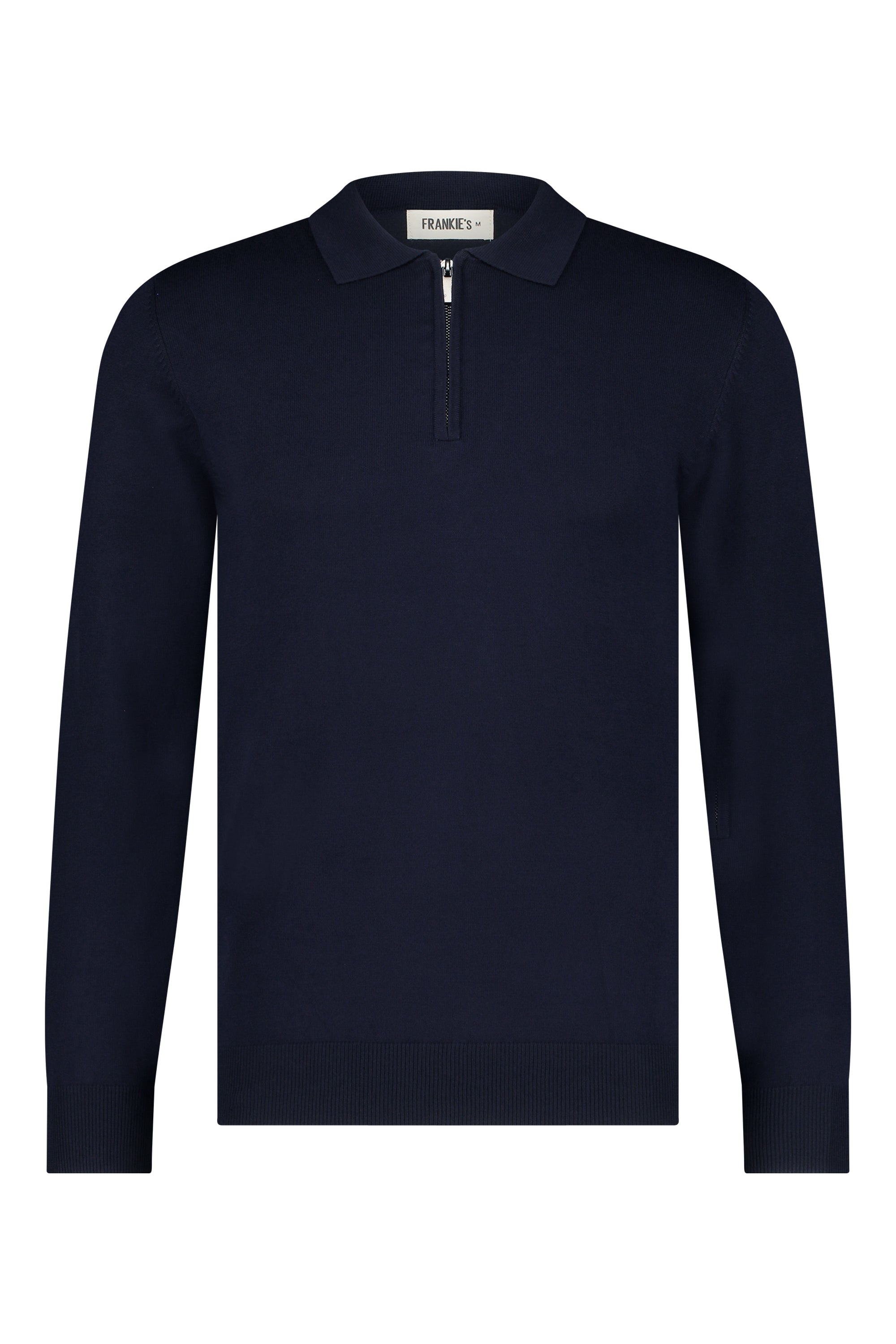 Polo knitwear long sleeve zipper navy blue - Frankie's
