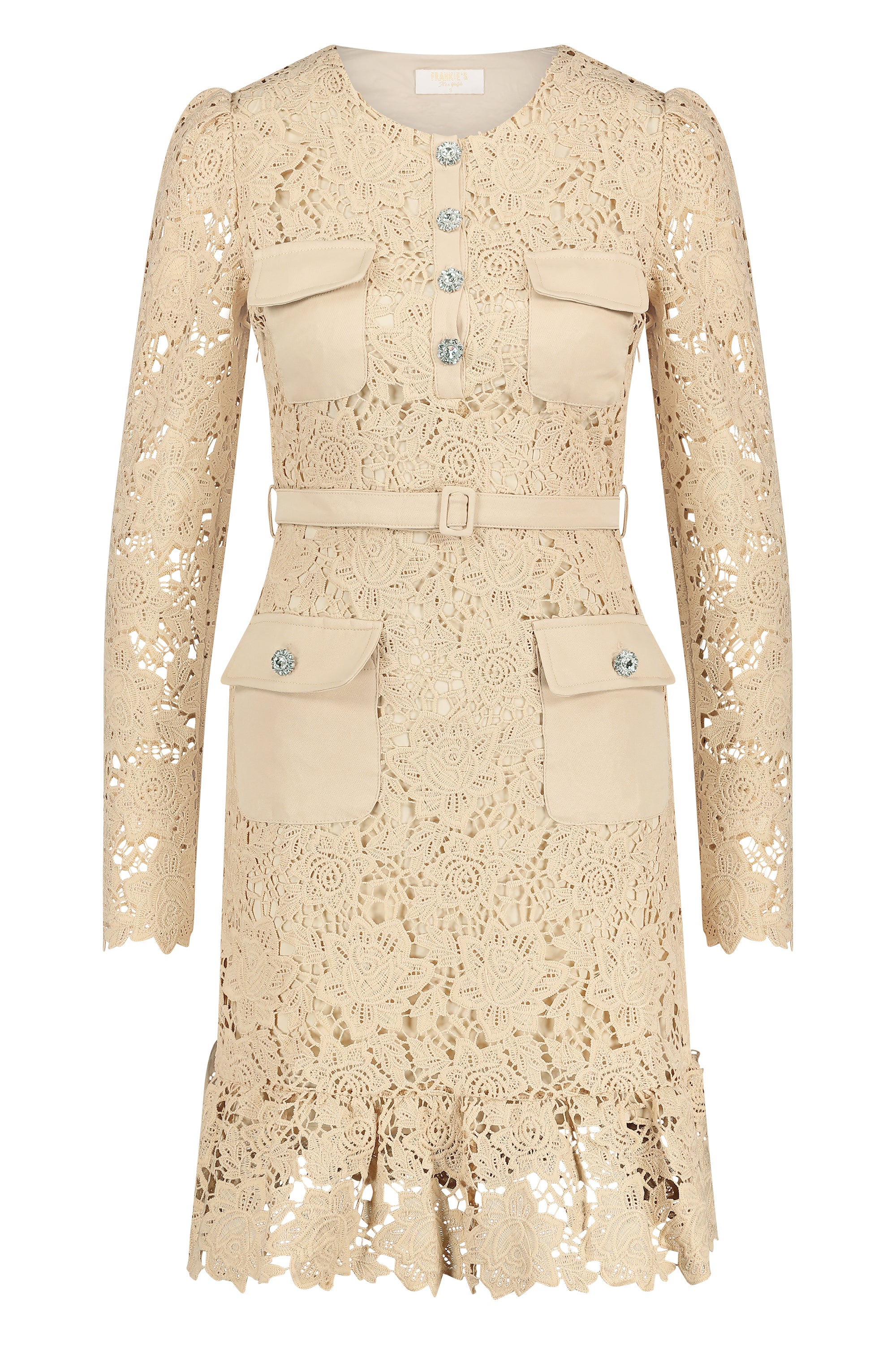 Dress lace elegante beige