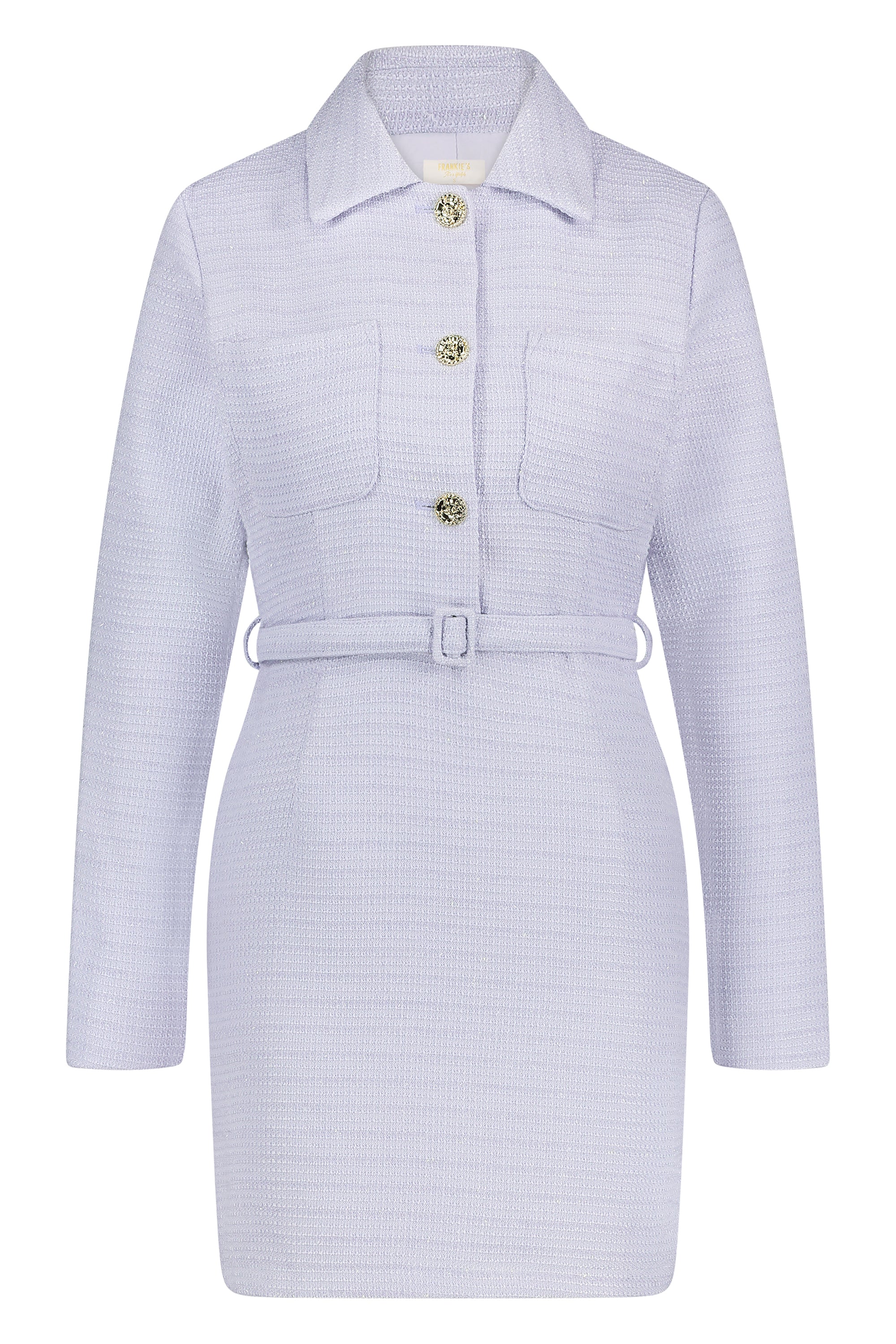 Tweed dress long sleeve lilac