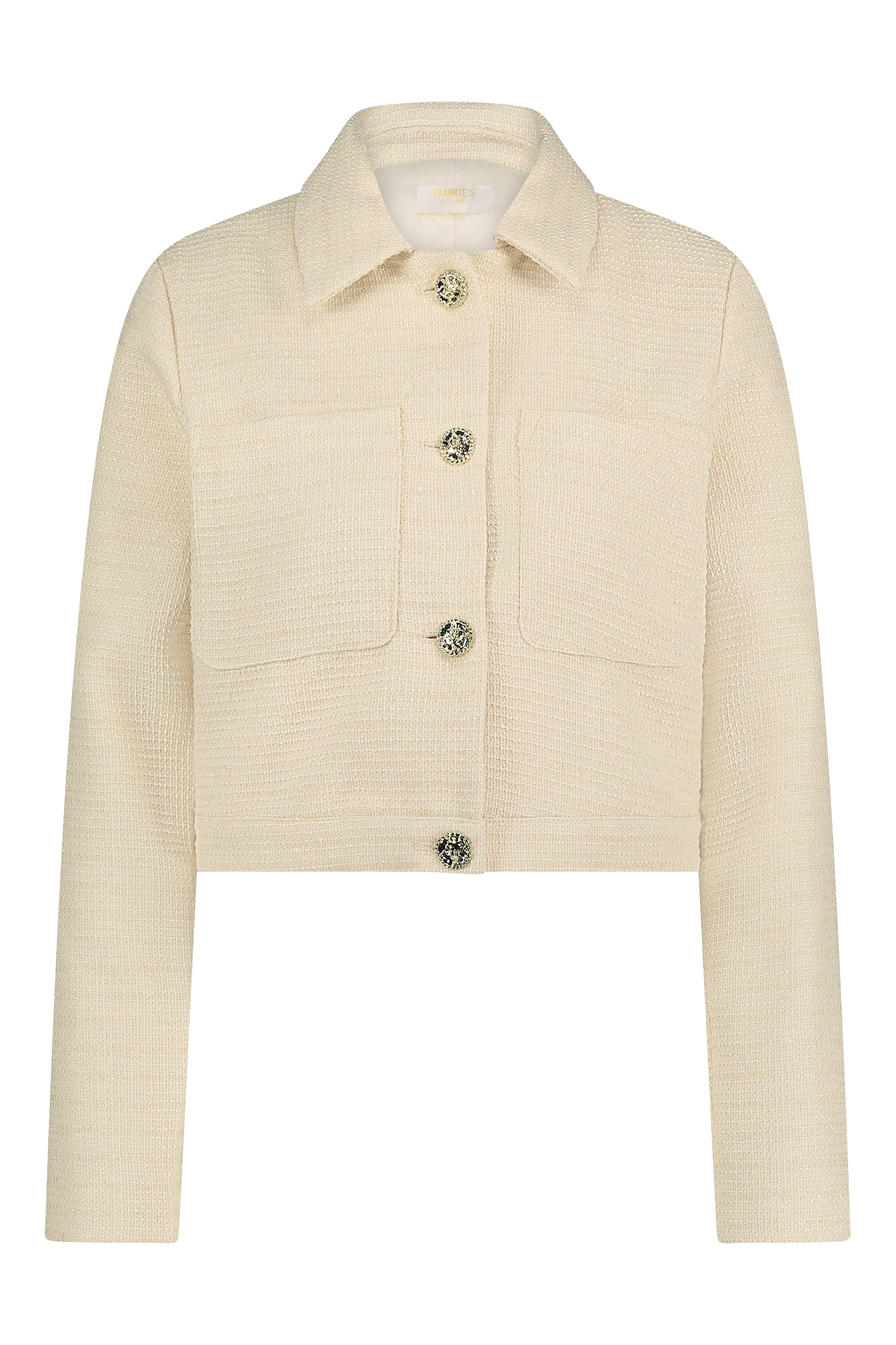 Tweed blazer jacket beige