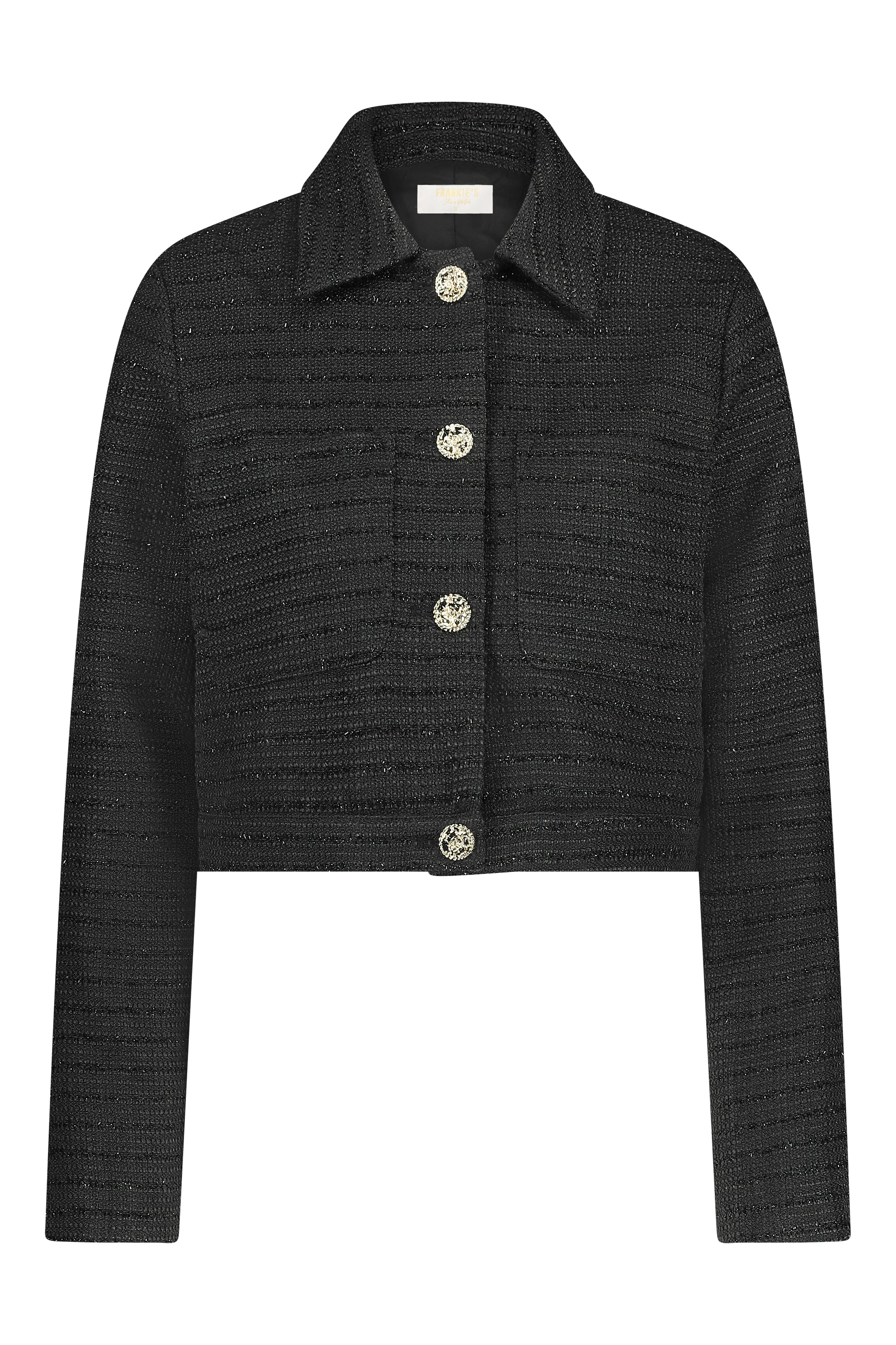 Tweed blazer jacket black