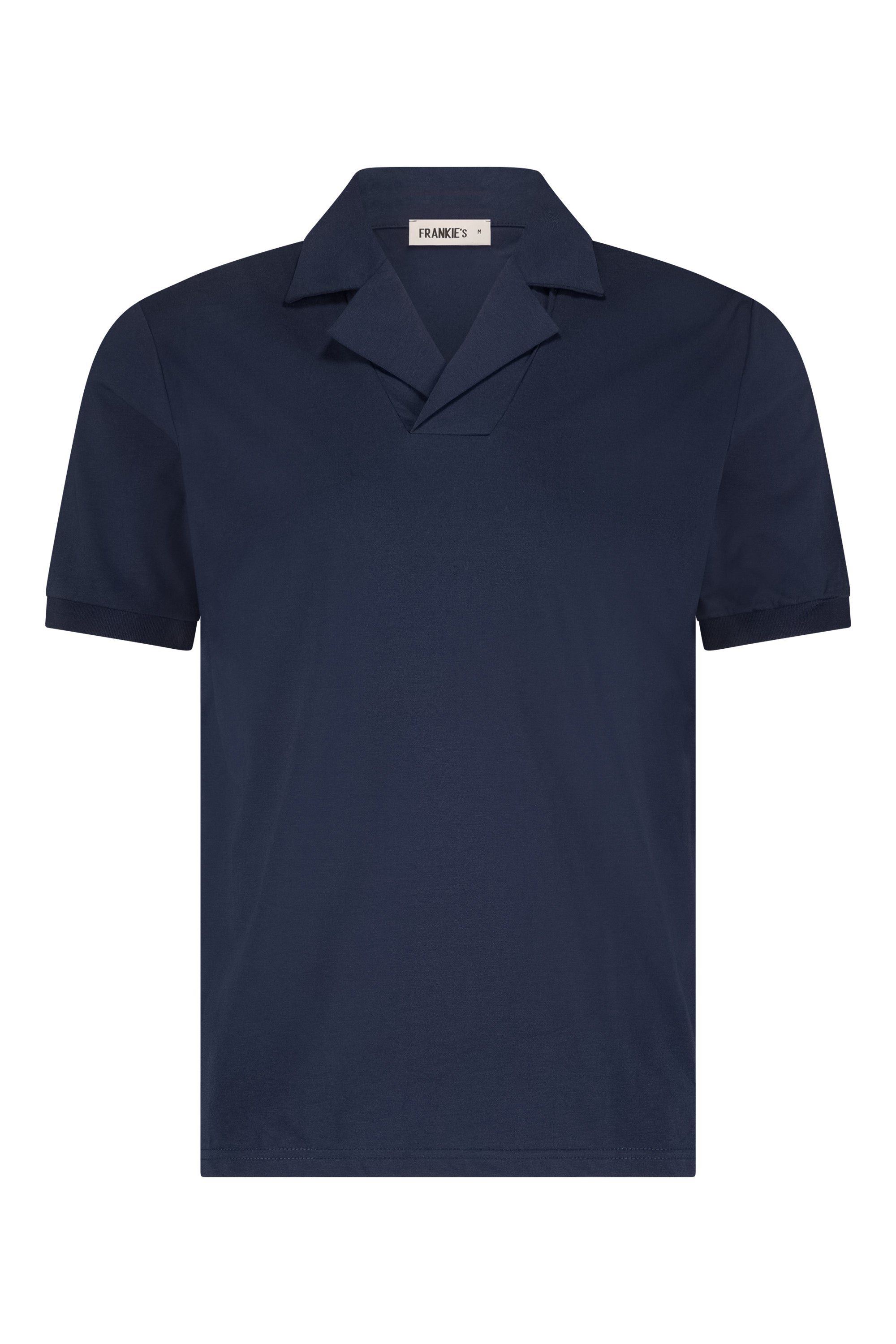 Buttonless polo short sleeve dark blue