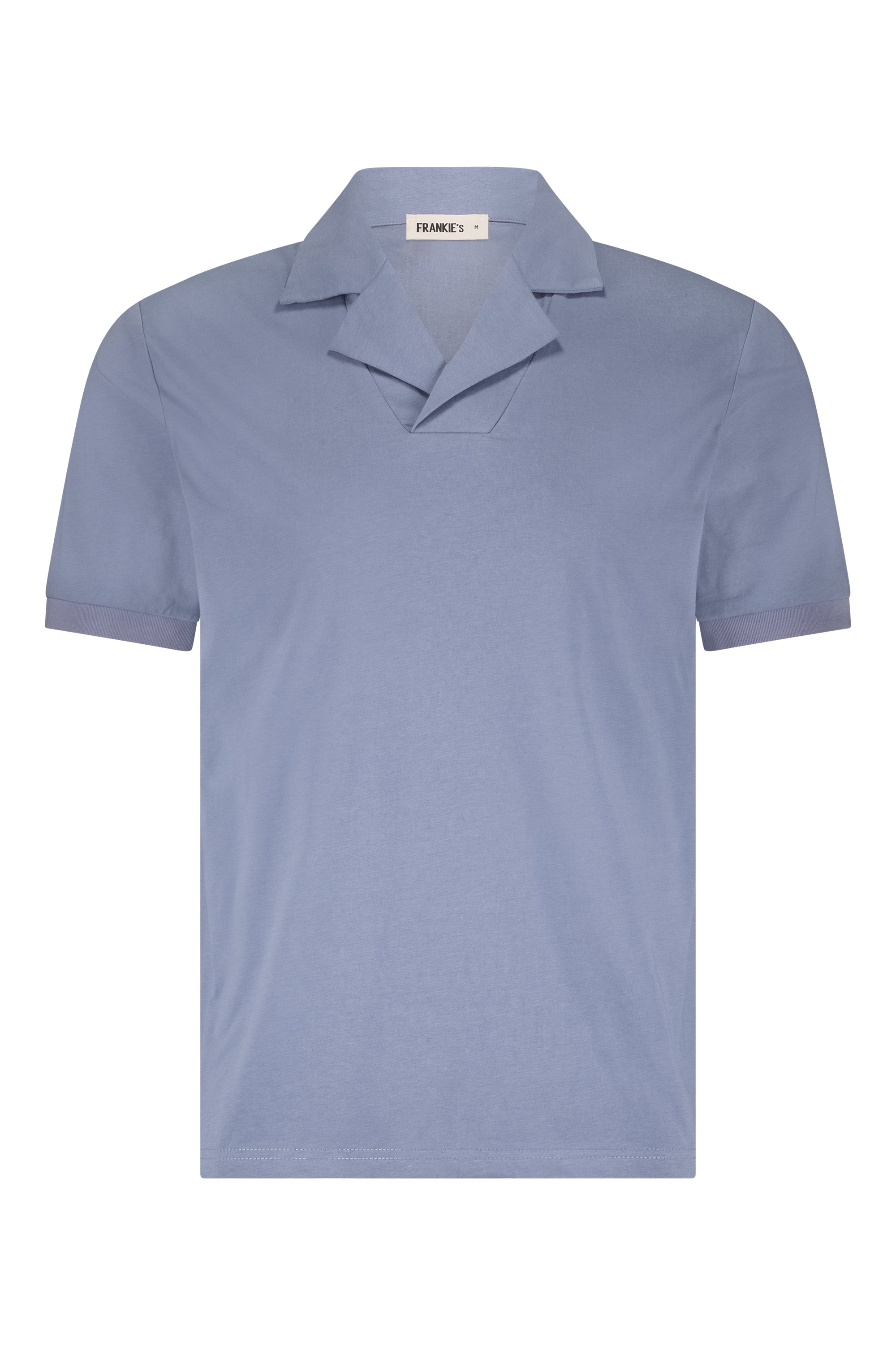 Buttonless polo short sleeve light blue