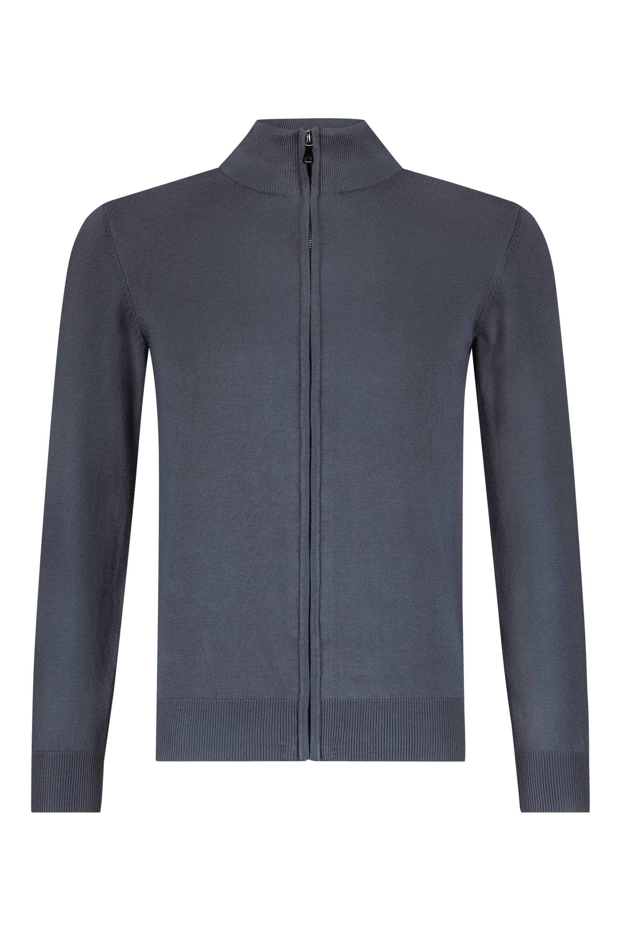 Vest zipper knitwear blue grey