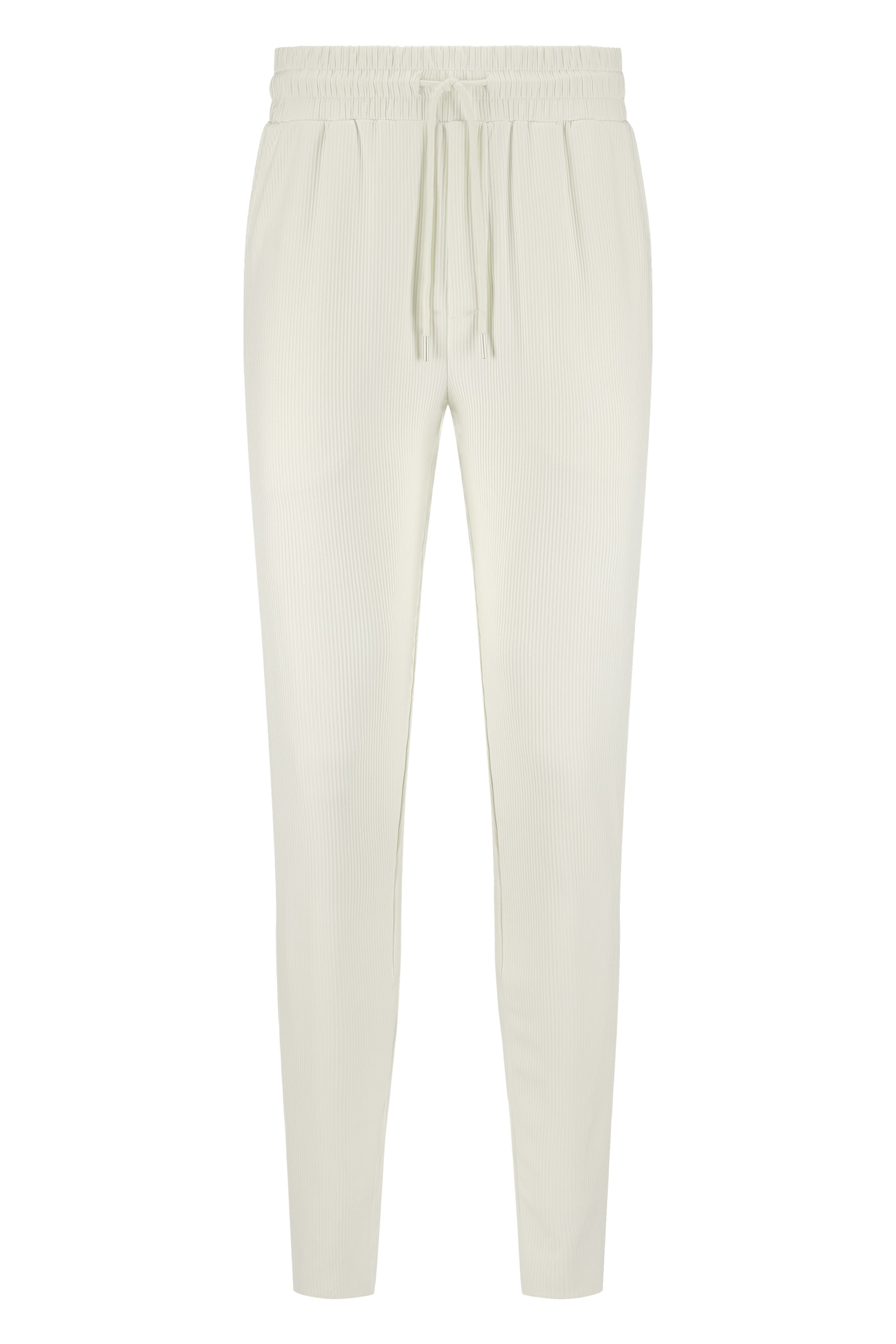 Summer set rib pantalon & shirt cream