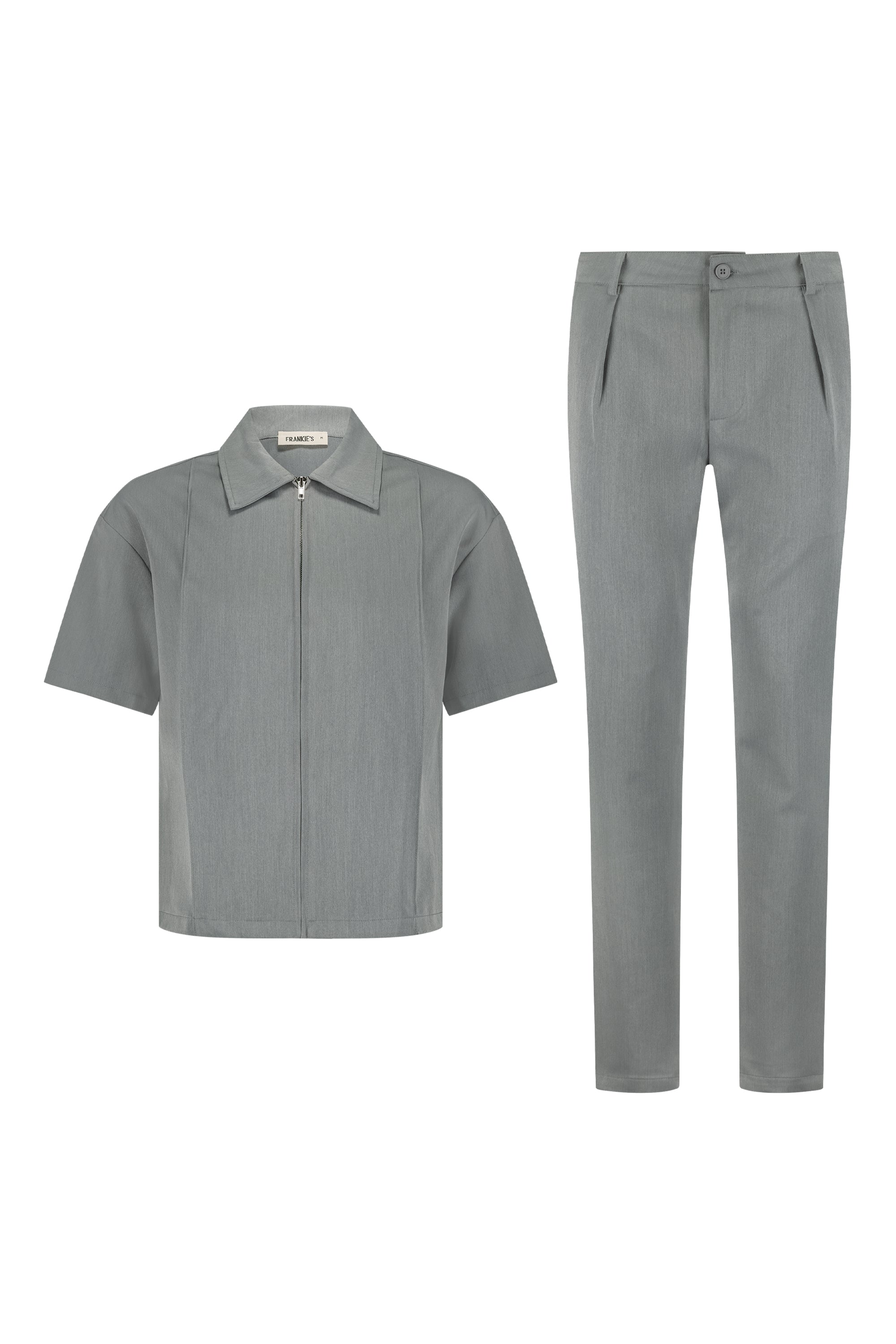 Summer set Palermo pantalon & shirt with zipper grey