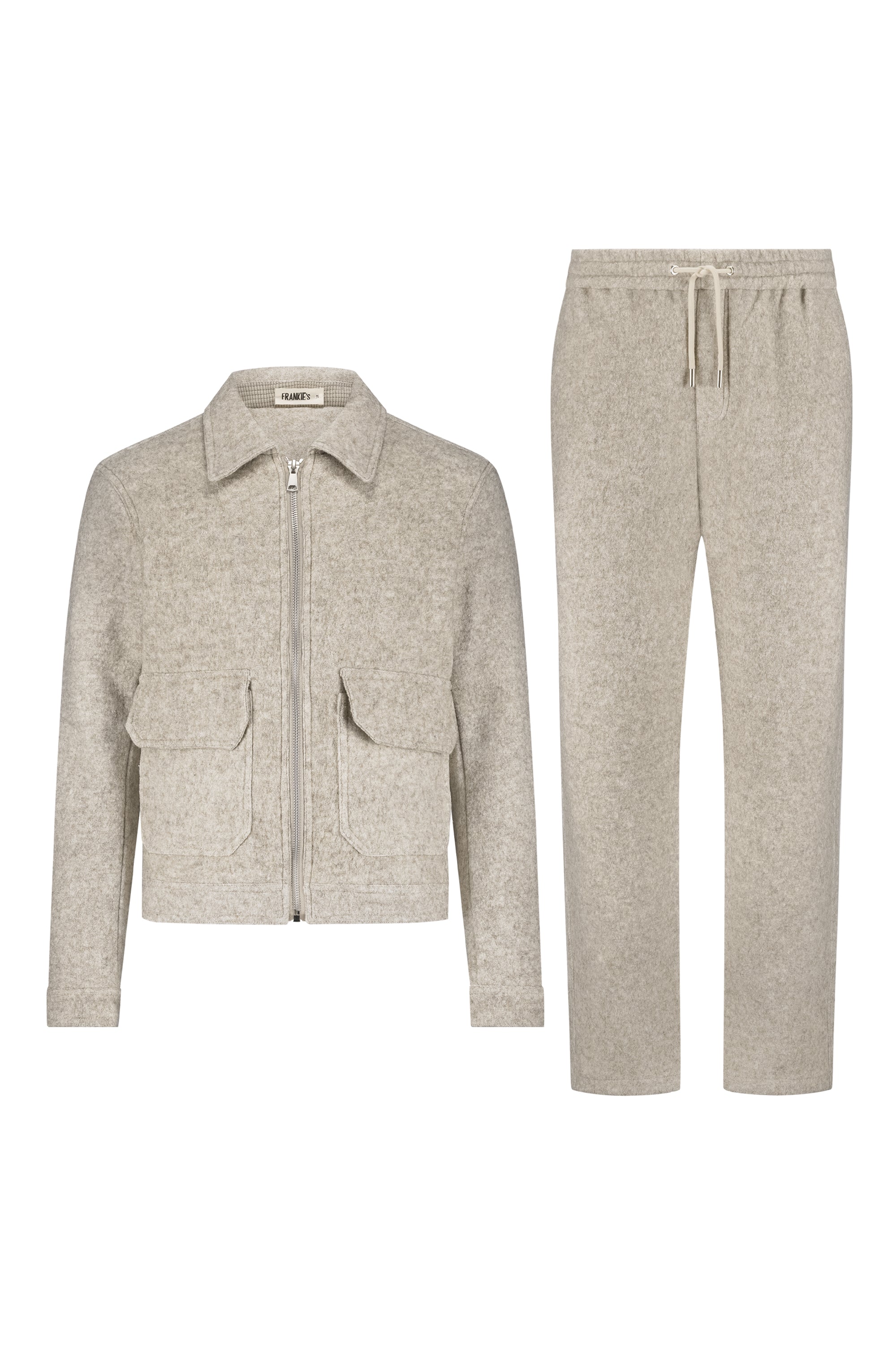 Two piece set pantalon & jacket beige