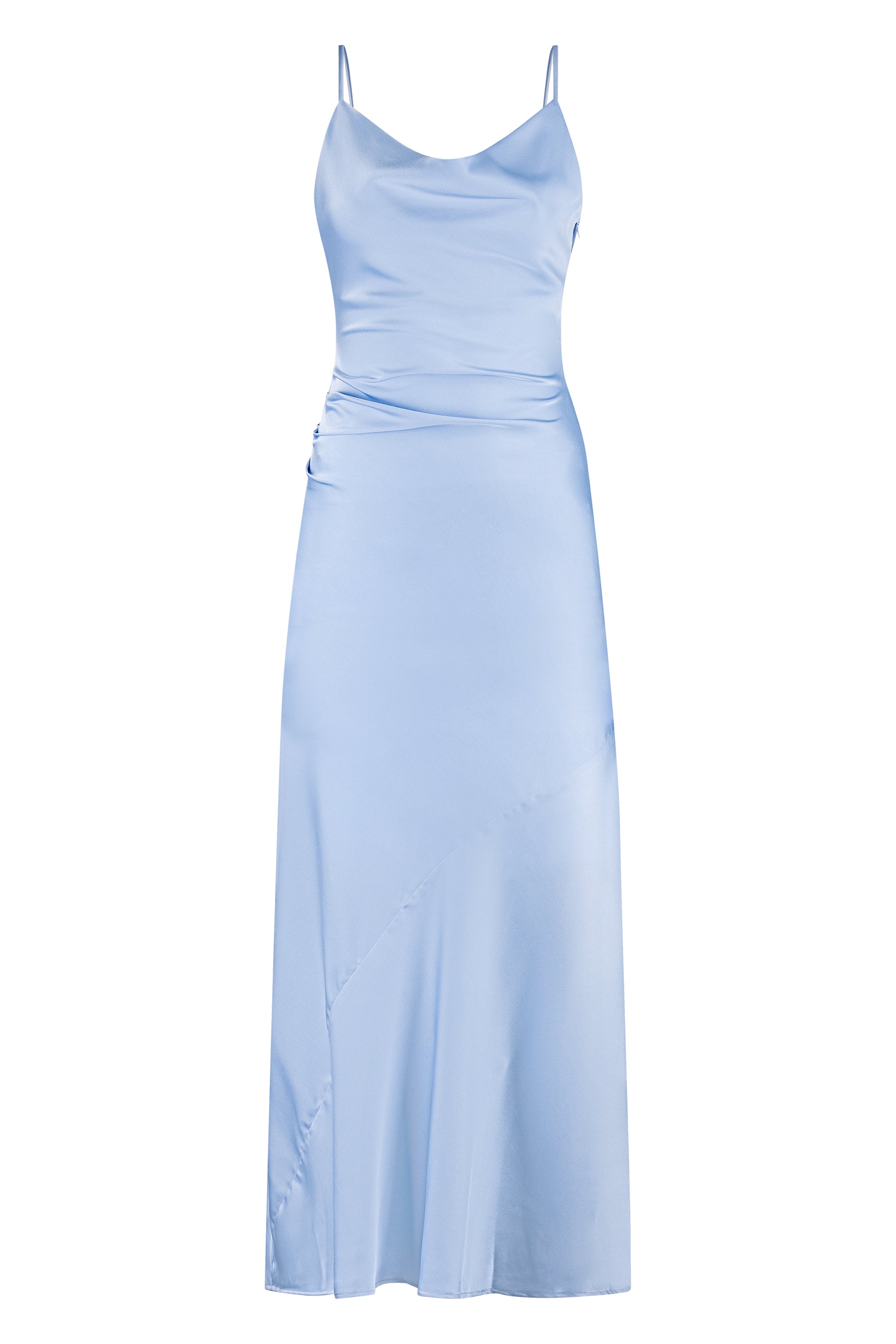 Satin maxi dress light blue