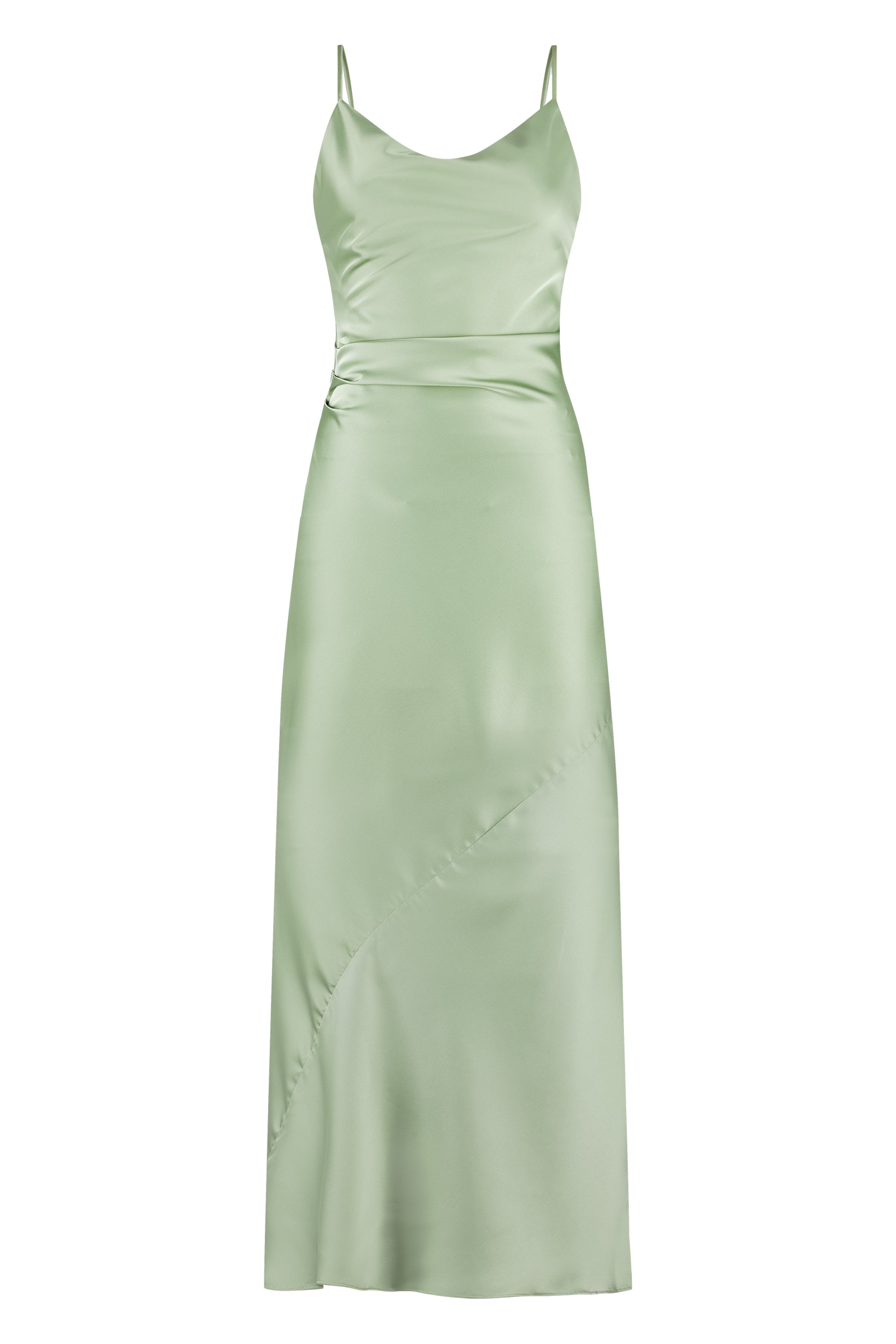 Satin maxi dress mint green