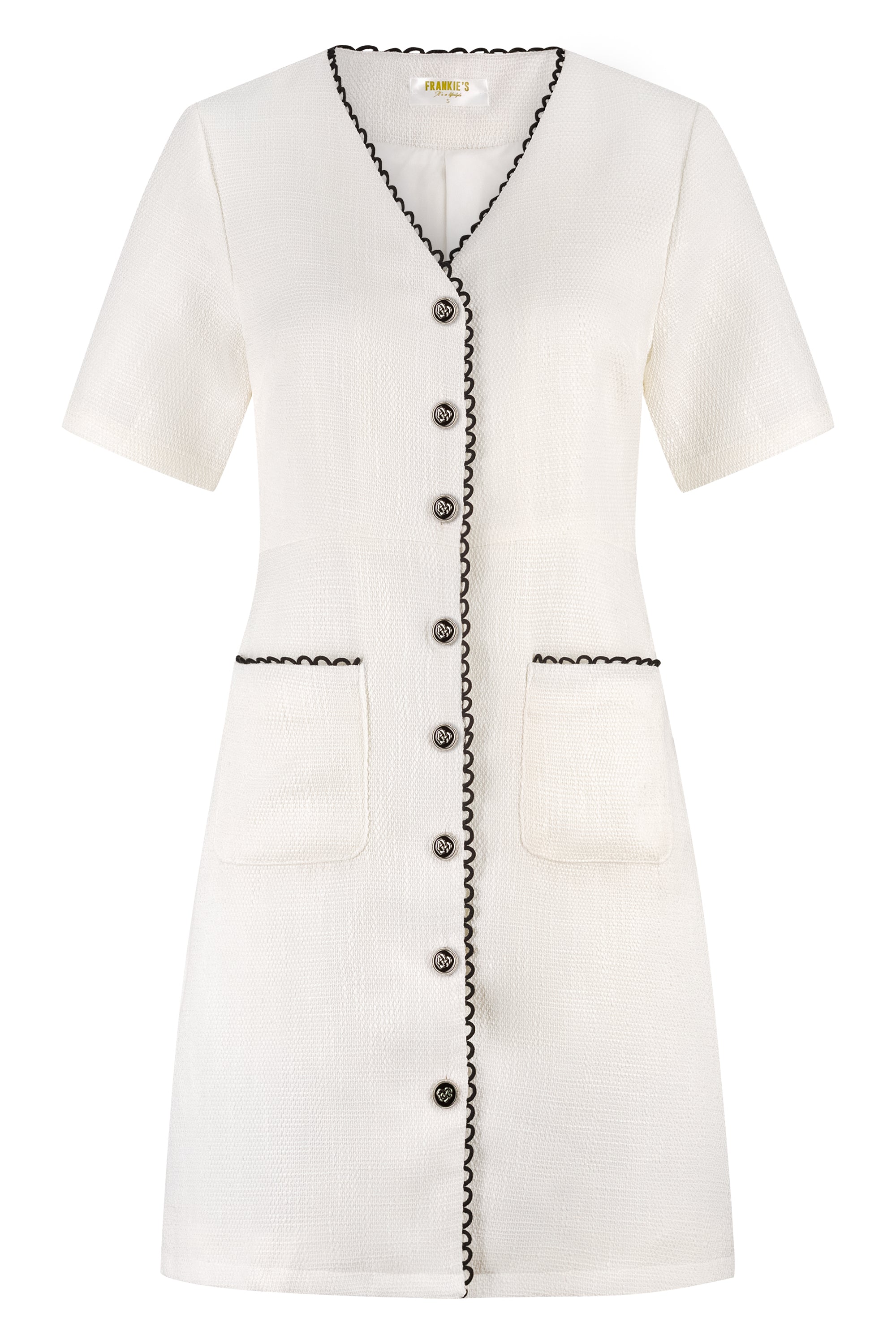 Tweed dress short sleeve white