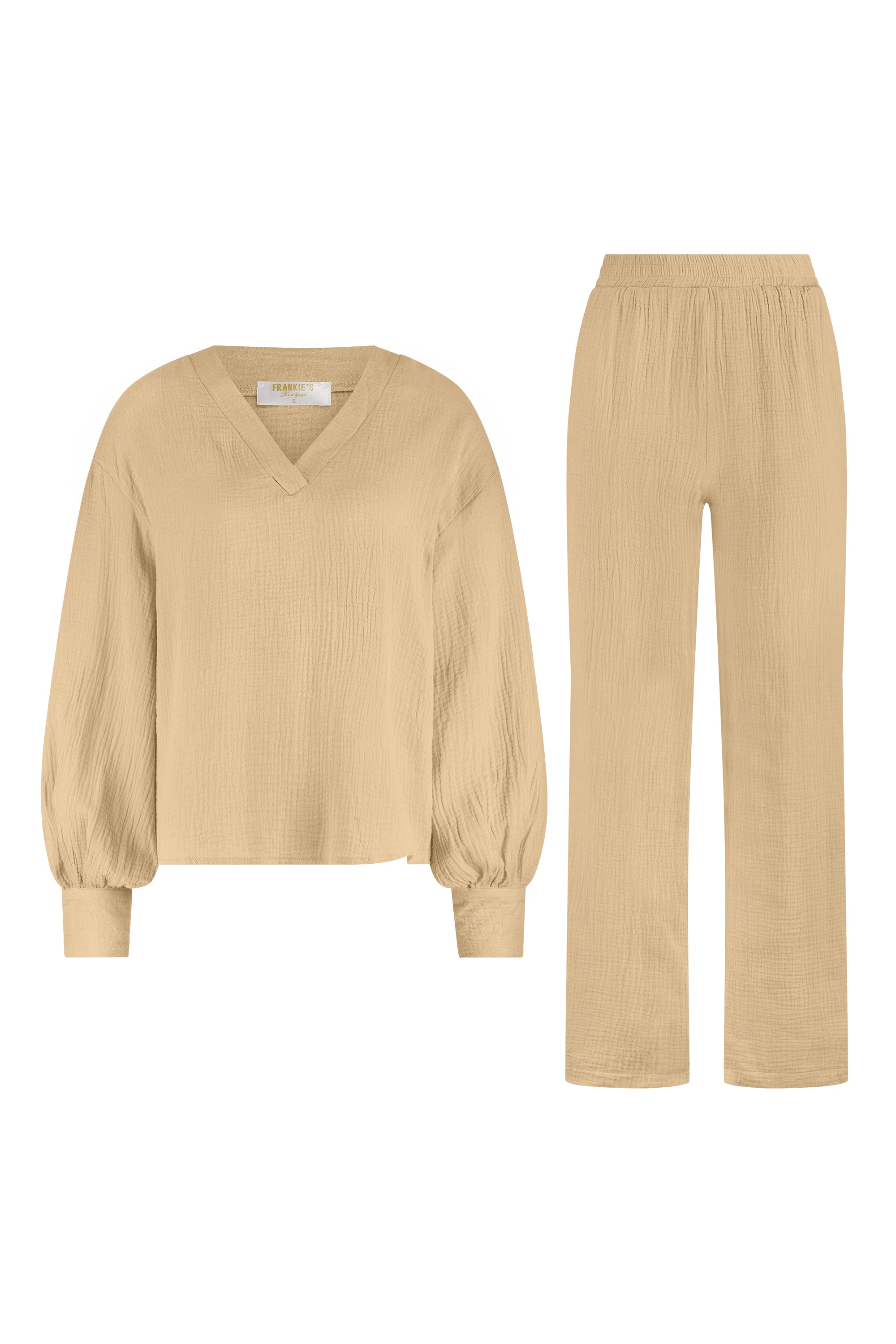 Two piece summer set Cotton beige