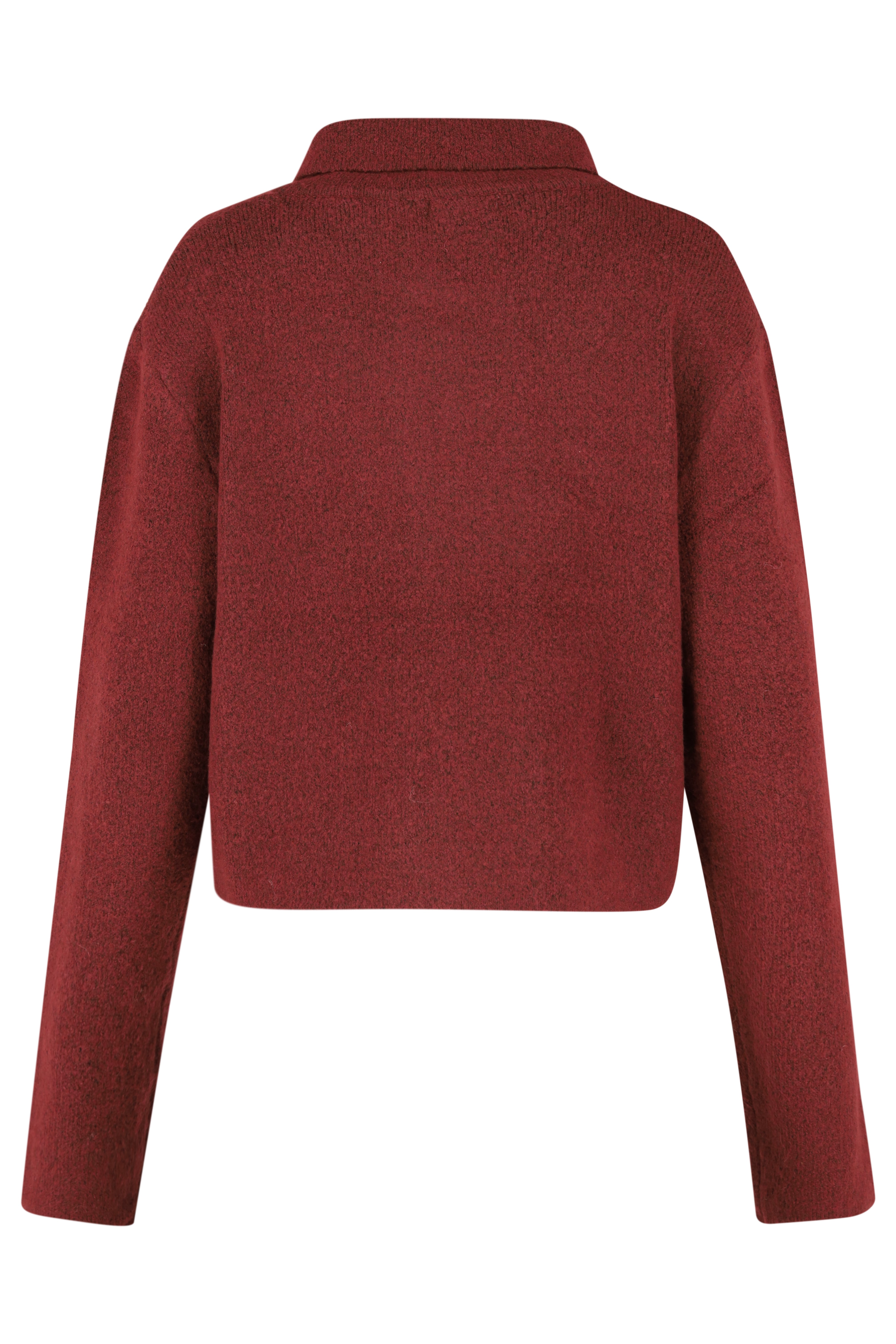 DB Knitwear with Embellished Buttons - Bordeaux