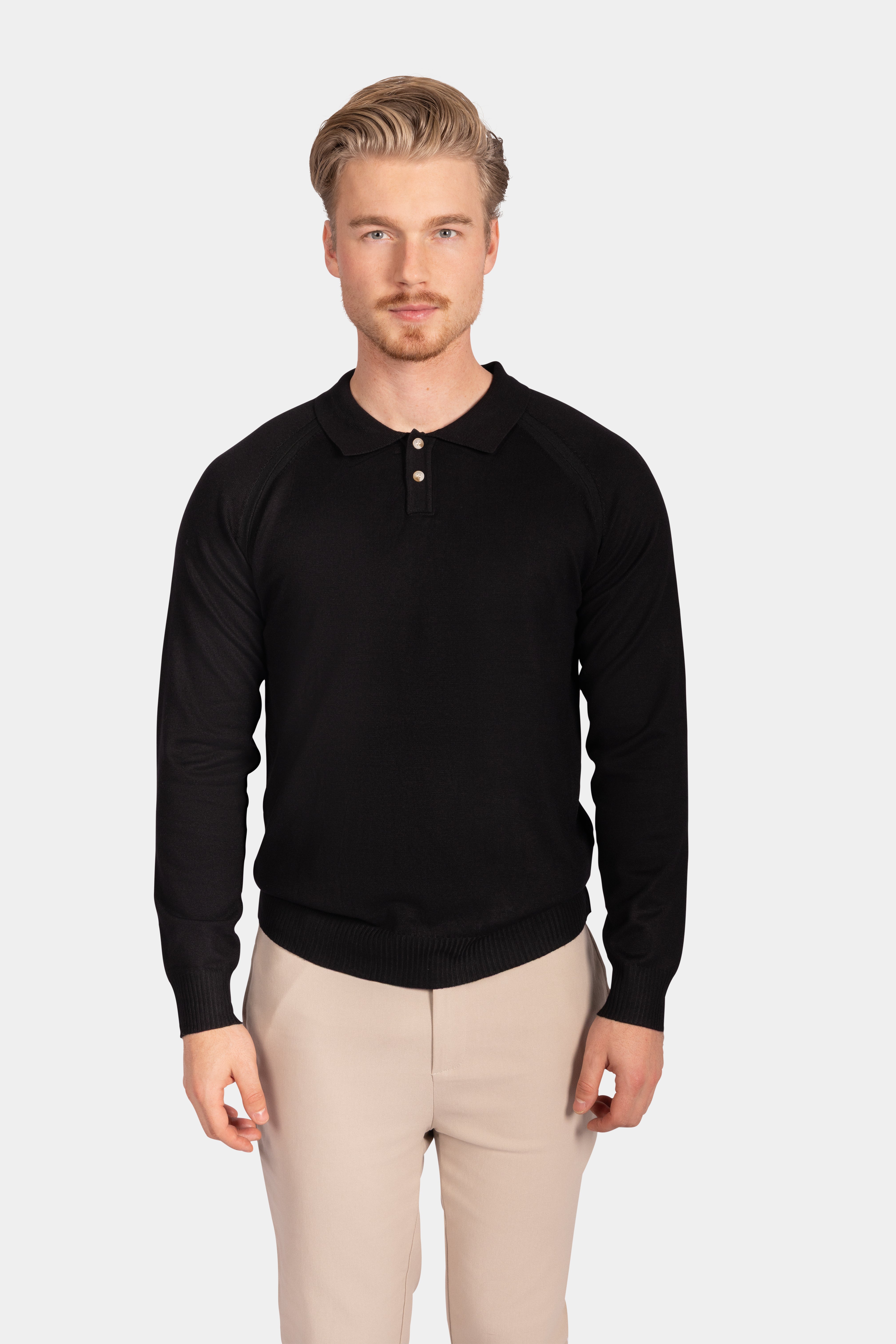 Knitted Polo - Black - Frankie's