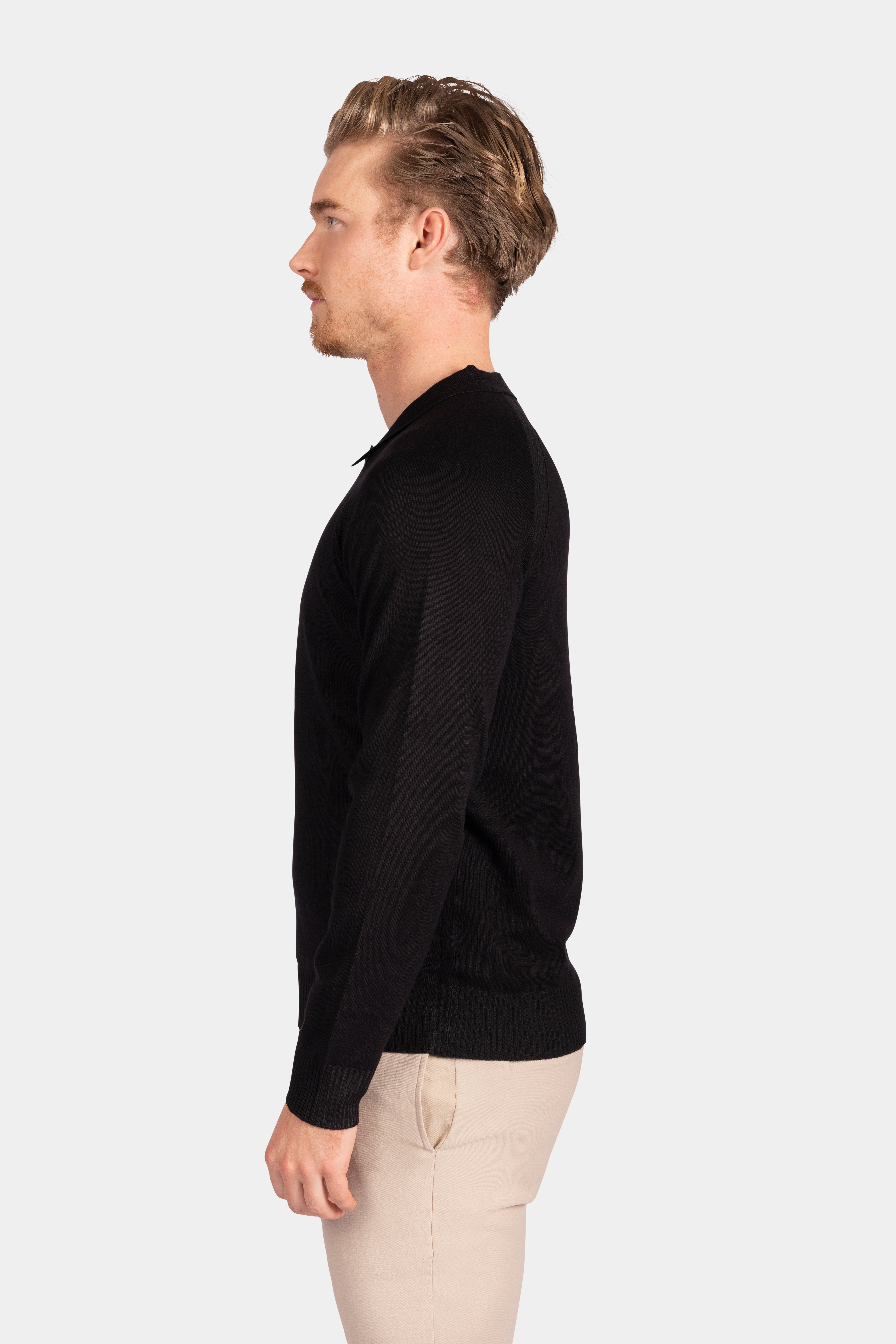 Knitted Polo - Black - Frankie's