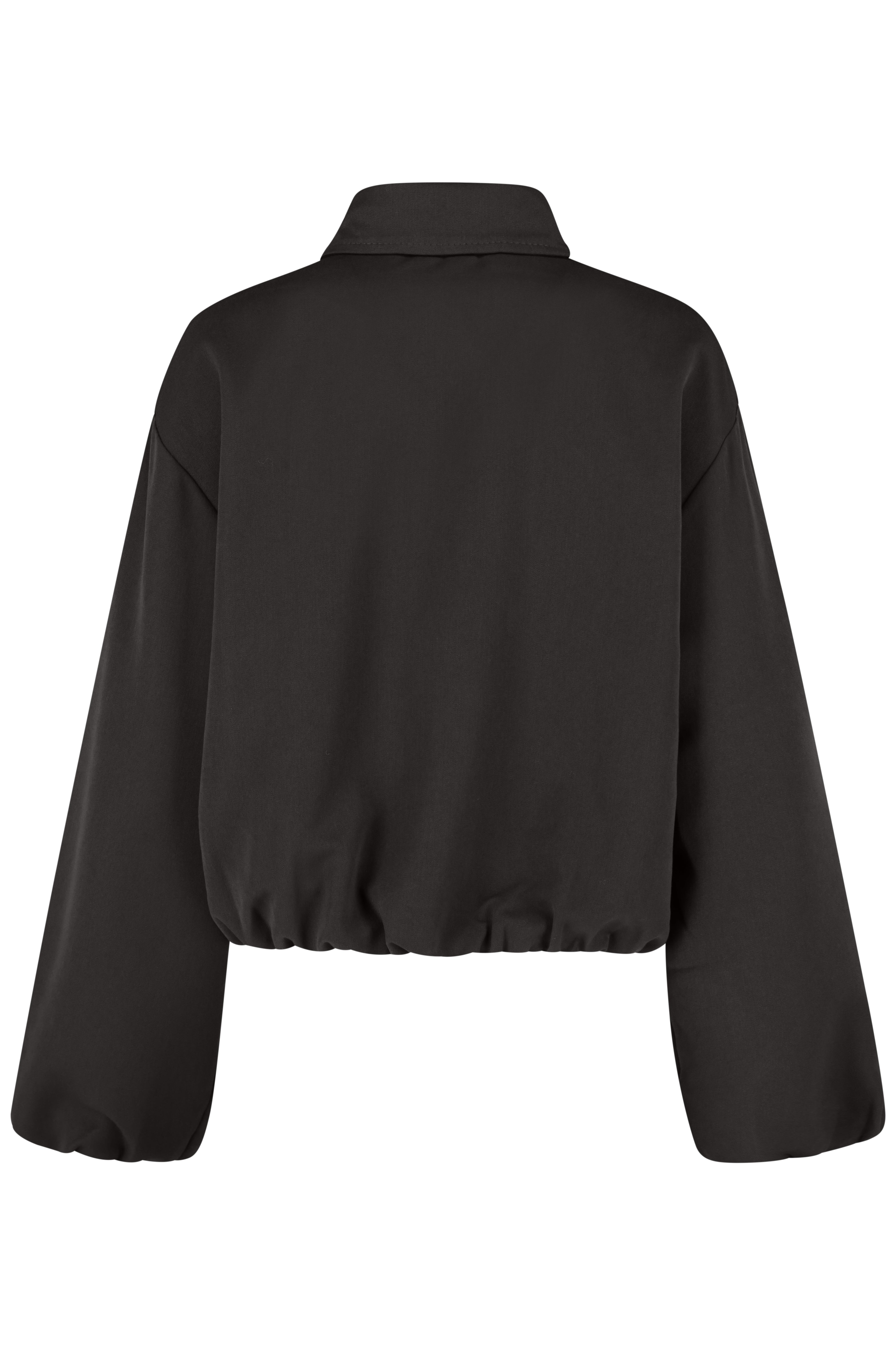 Zip-Through Cropped Jacket - Black