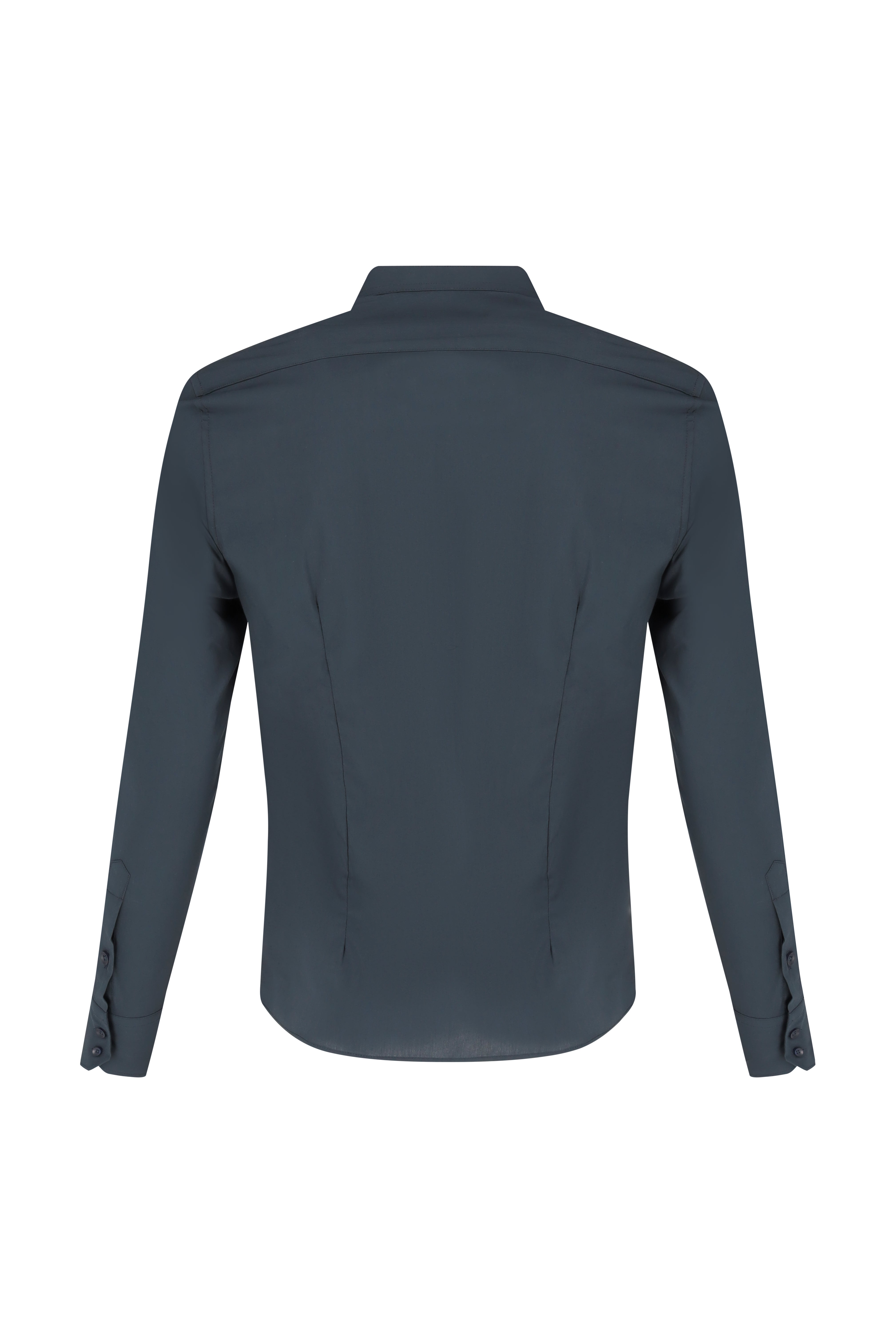 Overhemd Mandarin Collar - Navy