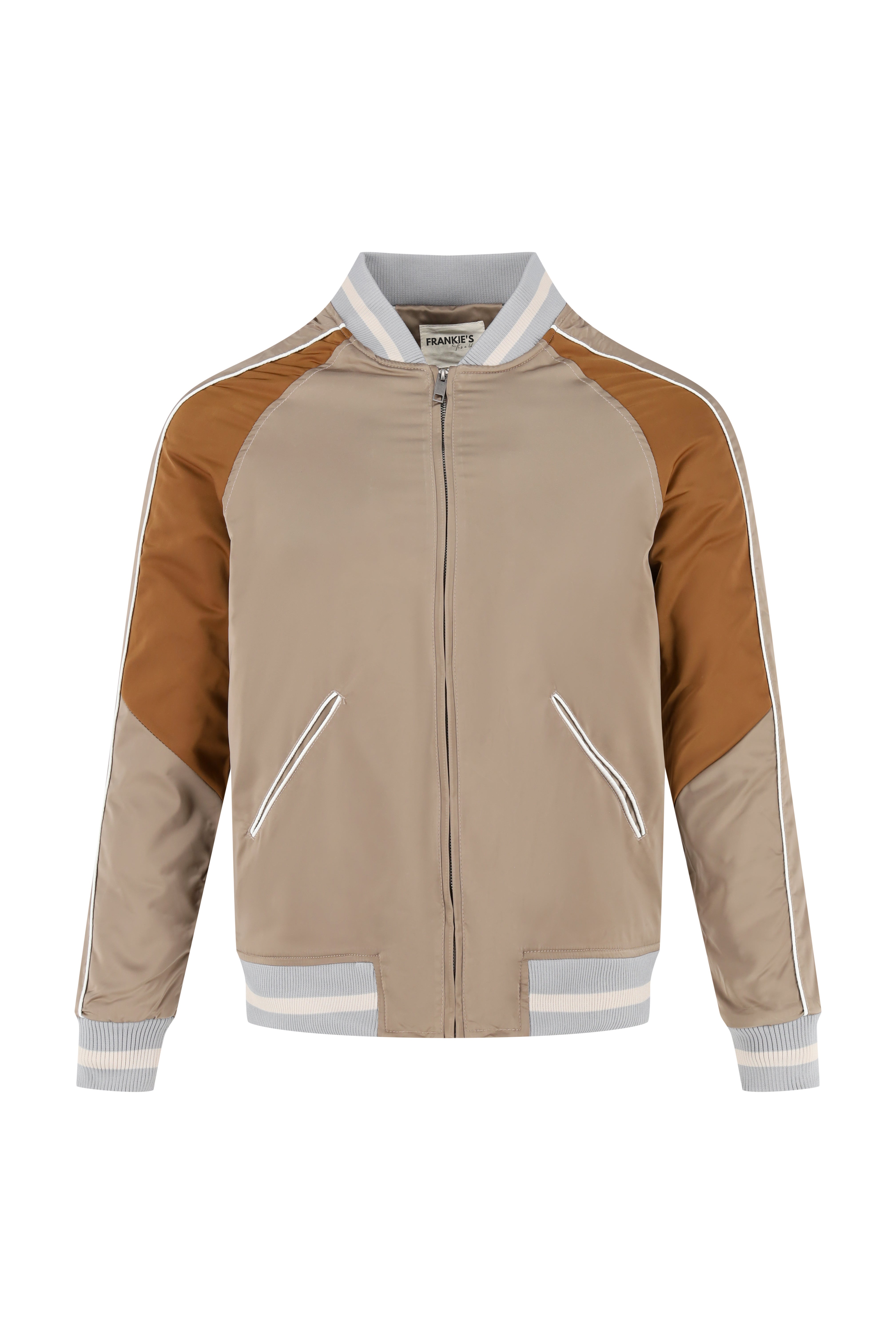 Colour Block Baseball jacket - Brown - Frankie's