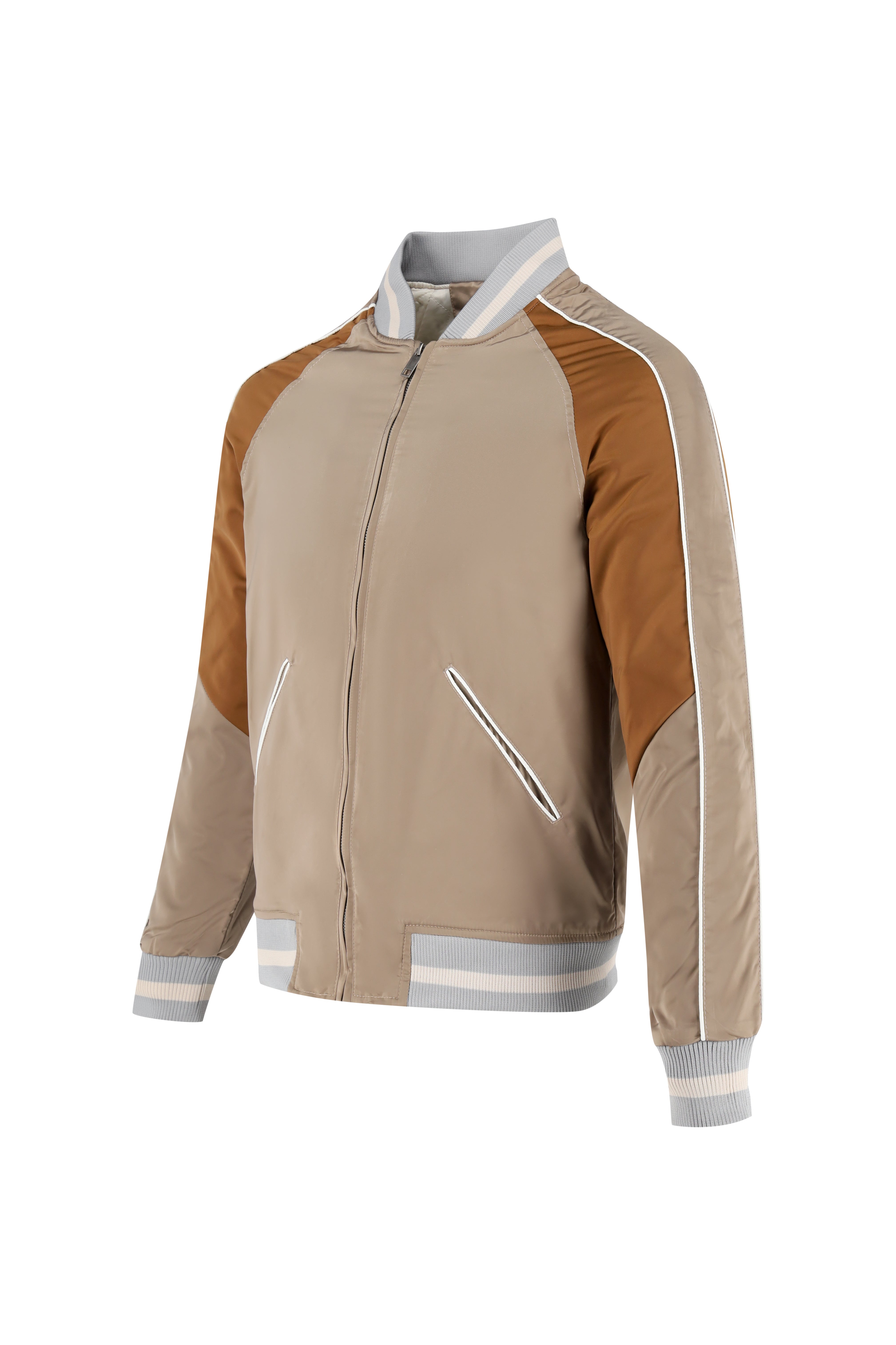 Colour Block Baseball jacket - Brown - Frankie's