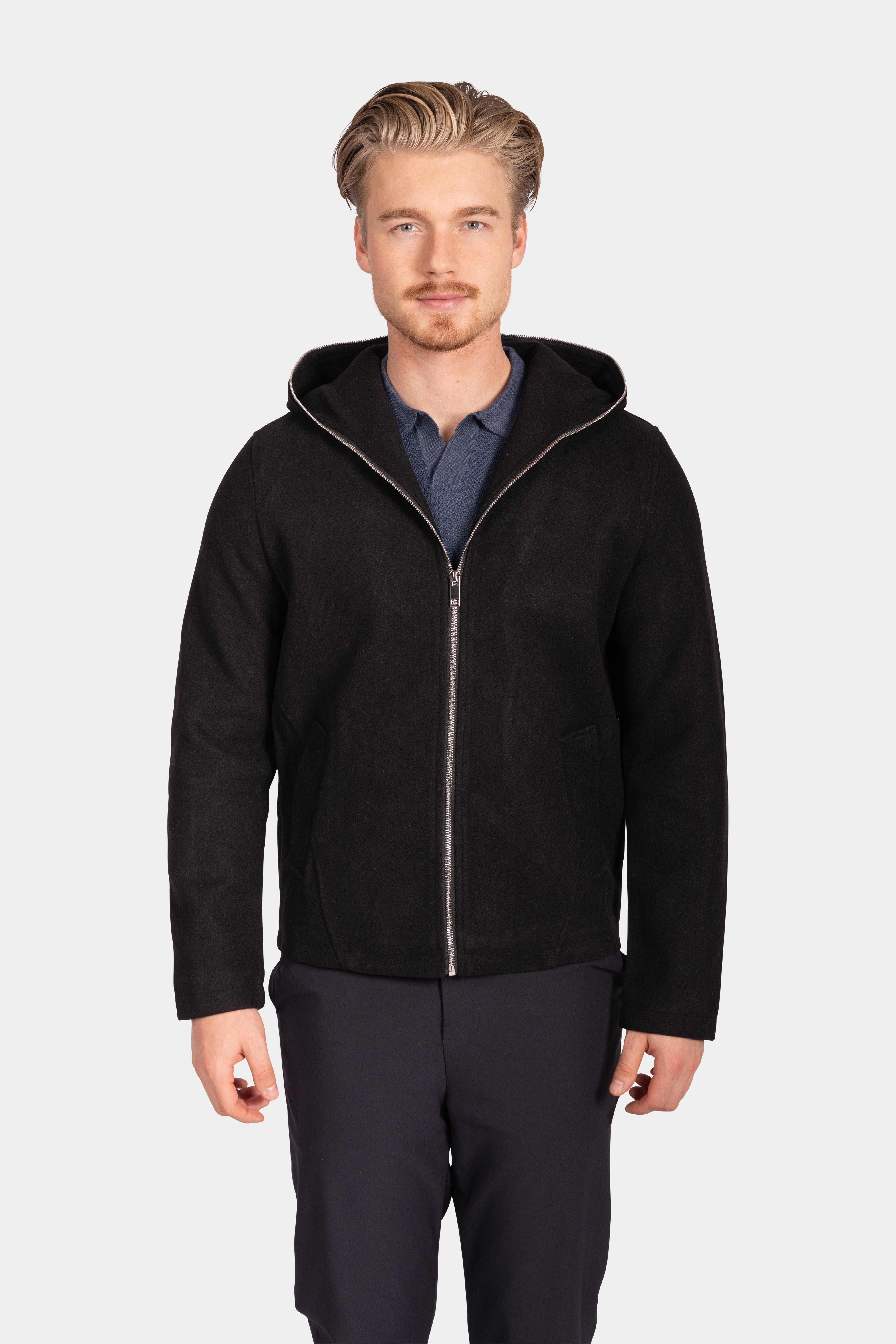 Minimalist Zip Hoodie - Black