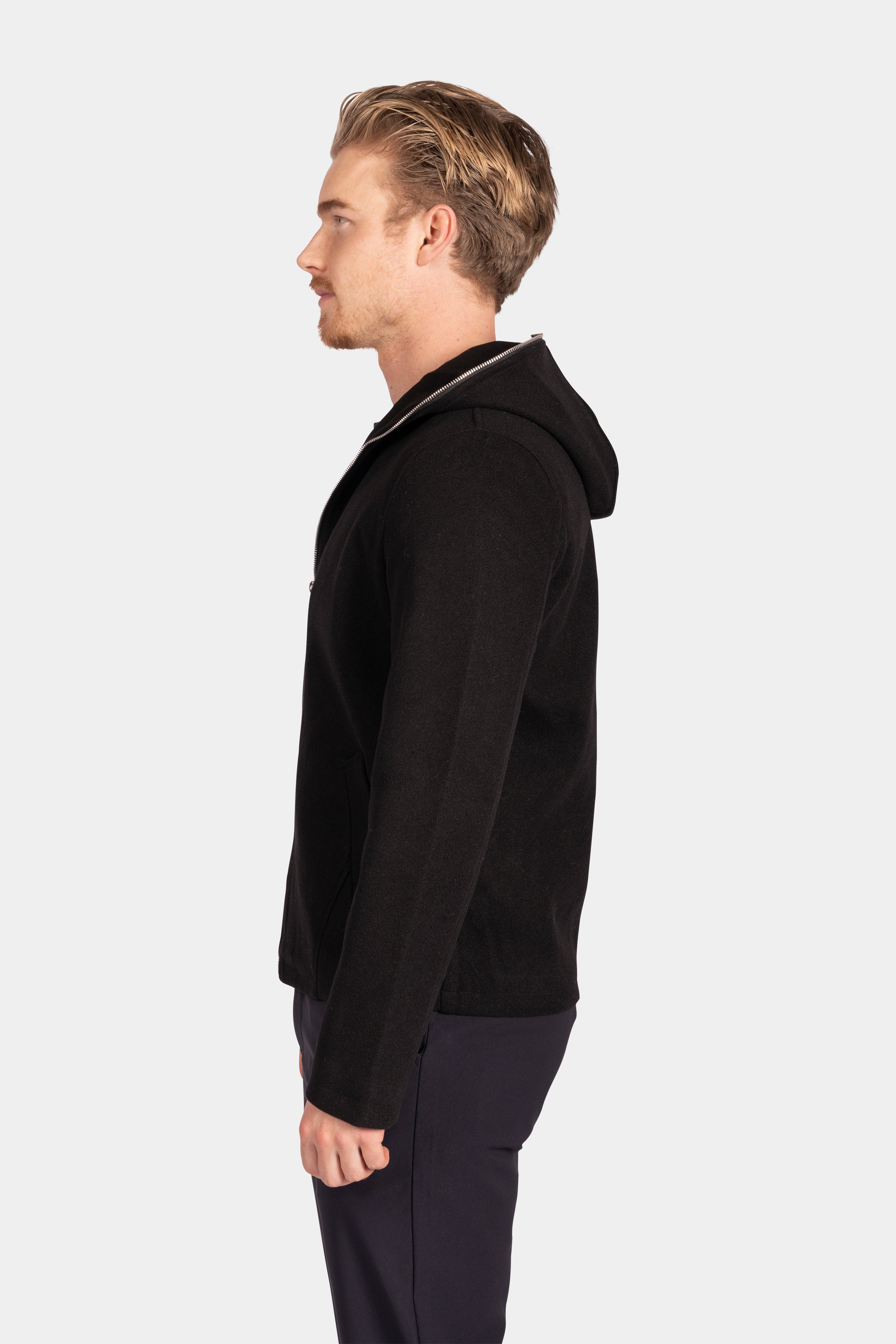 Minimalist Zip Hoodie - Black