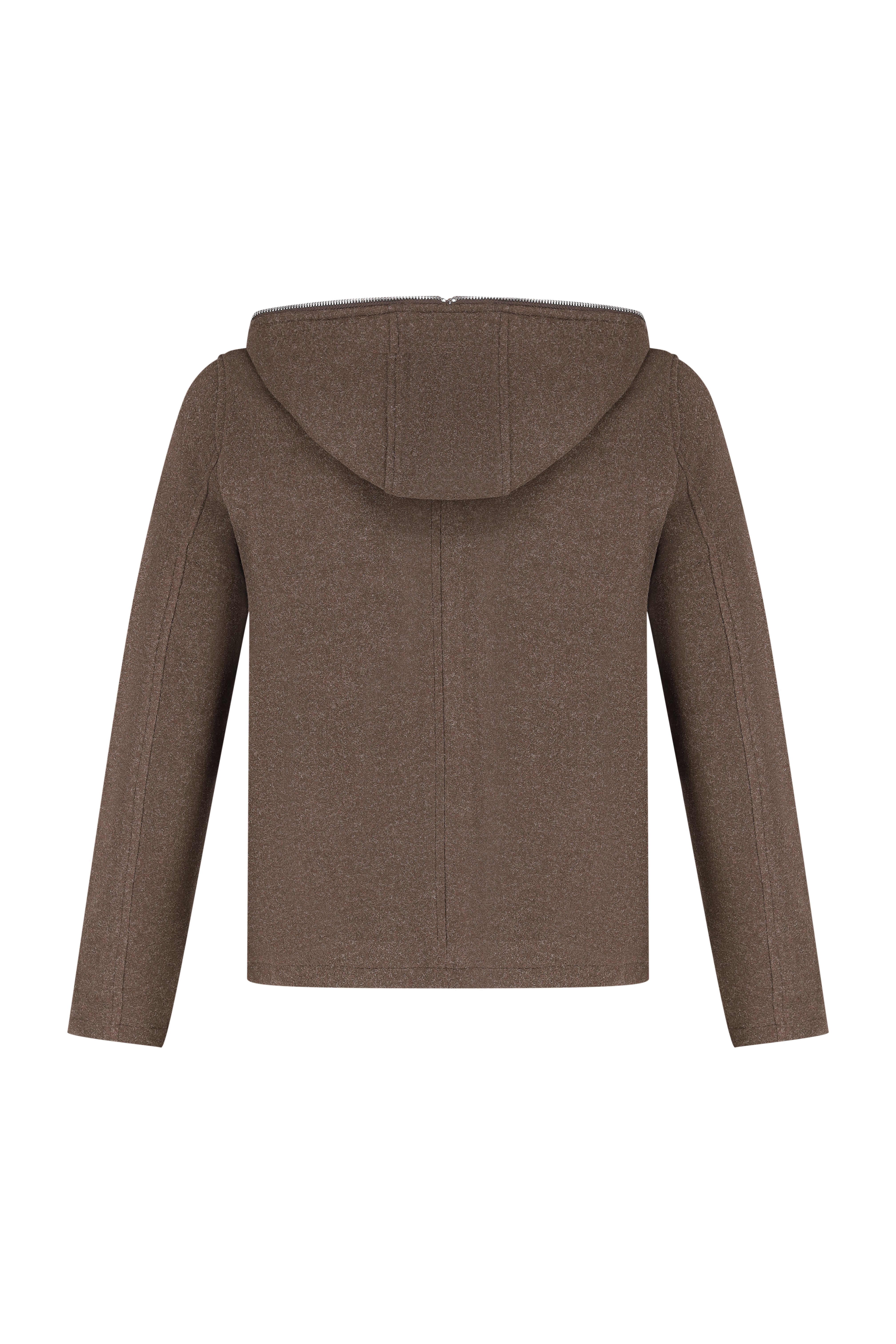 Minimalist Zip Hoodie - Brown