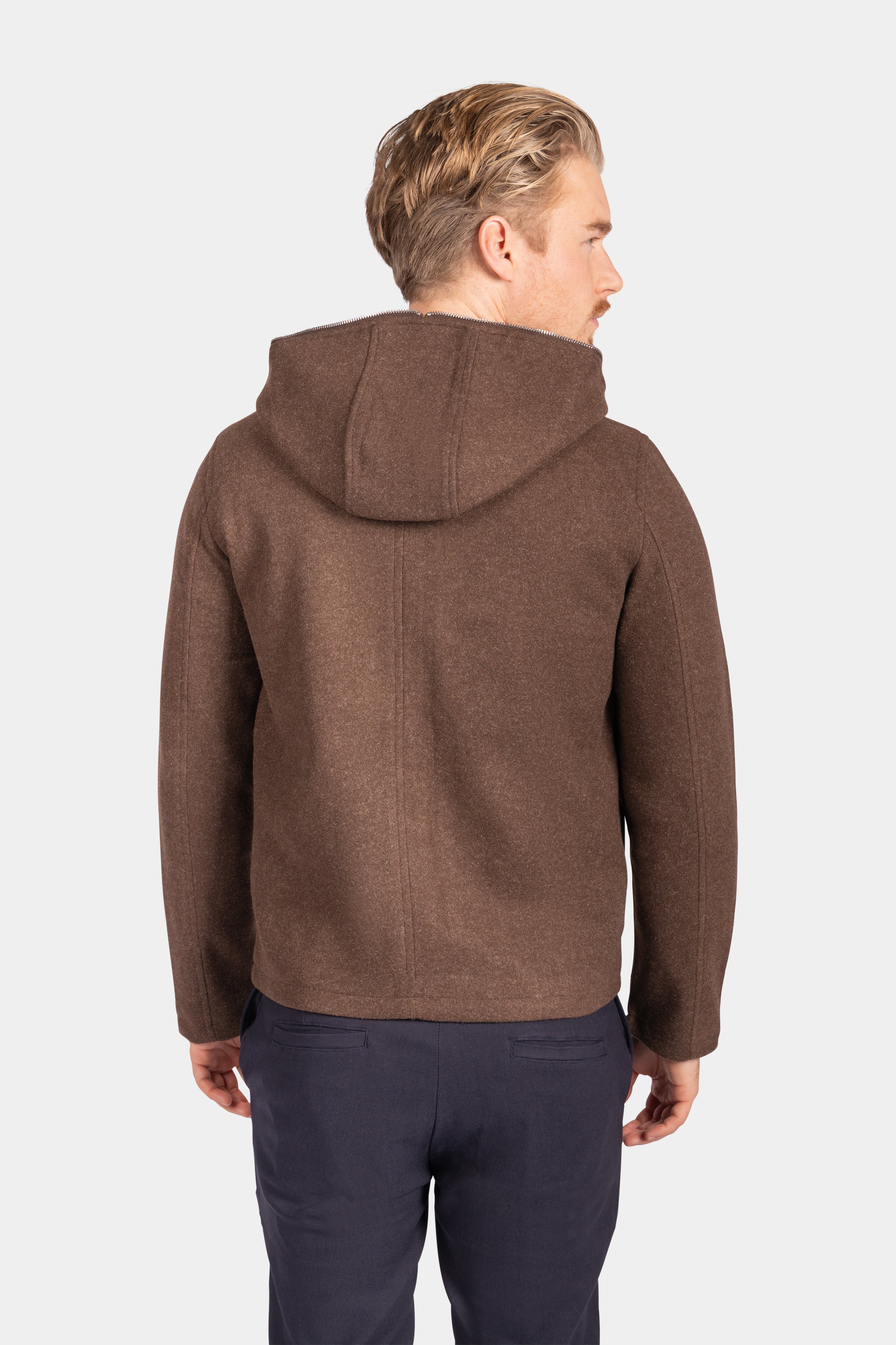 Minimalist Zip Hoodie - Brown