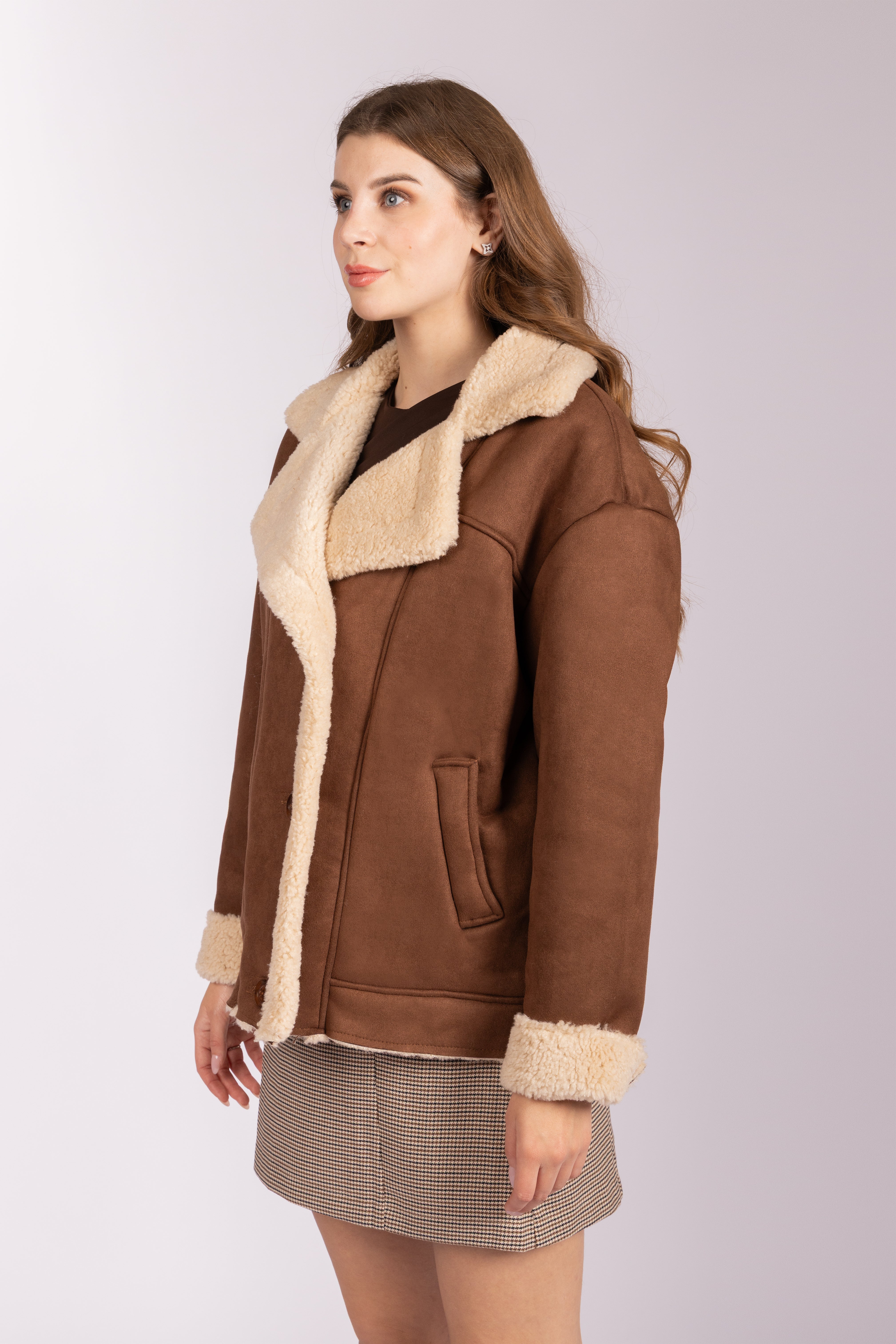 Suedette Aviator Coat