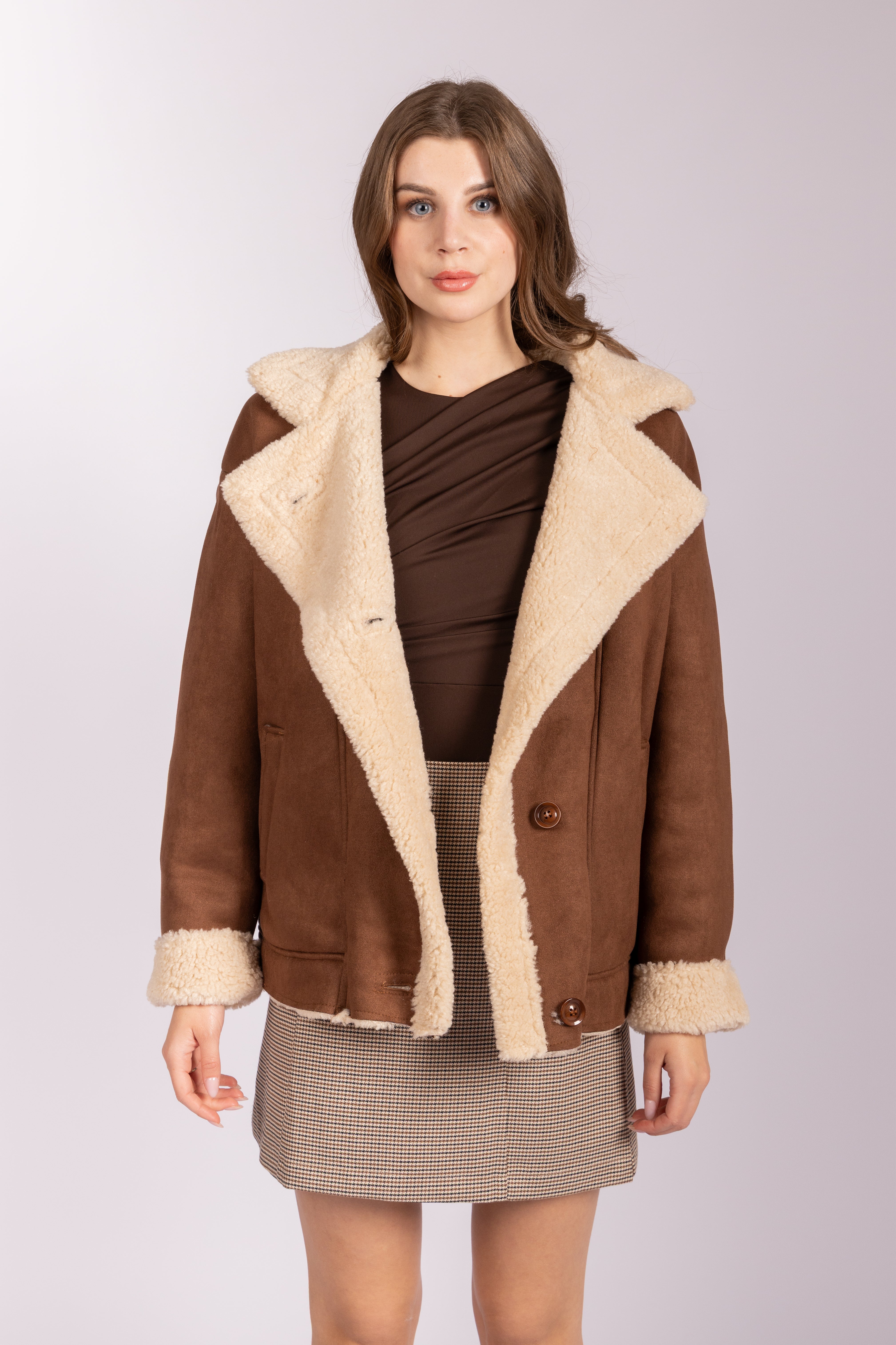 Suedette Aviator Coat