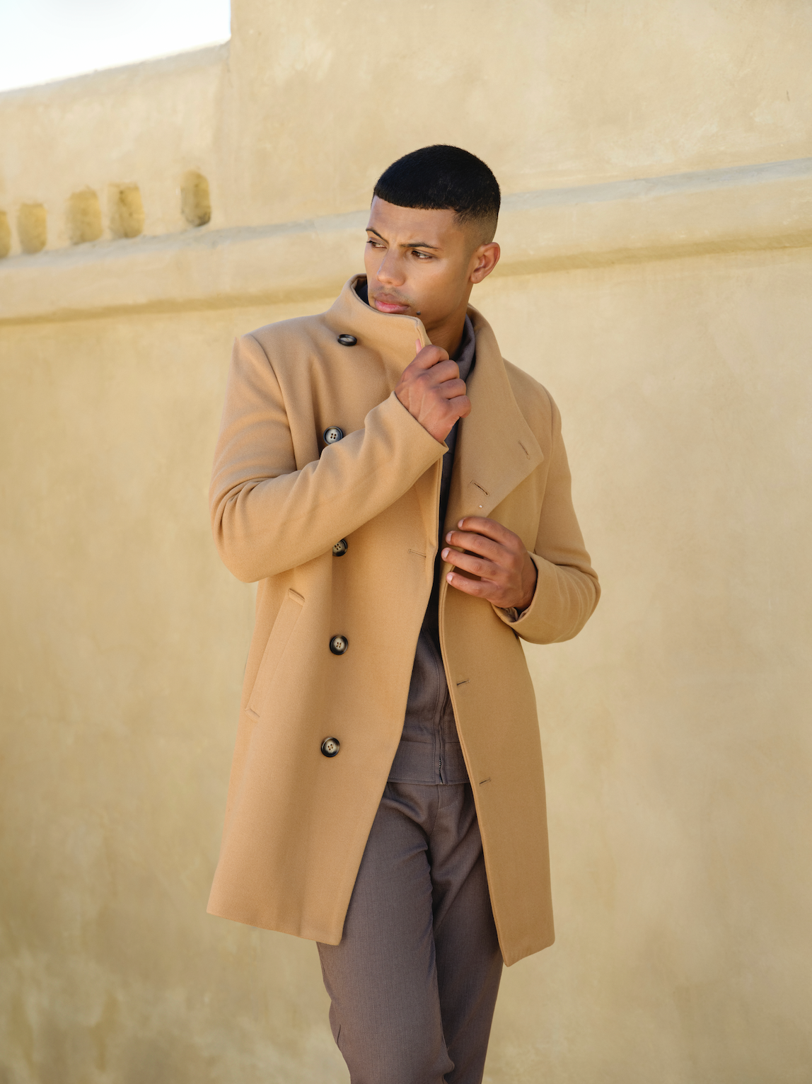 Asymmetrical Coat - Camel - Frankie's