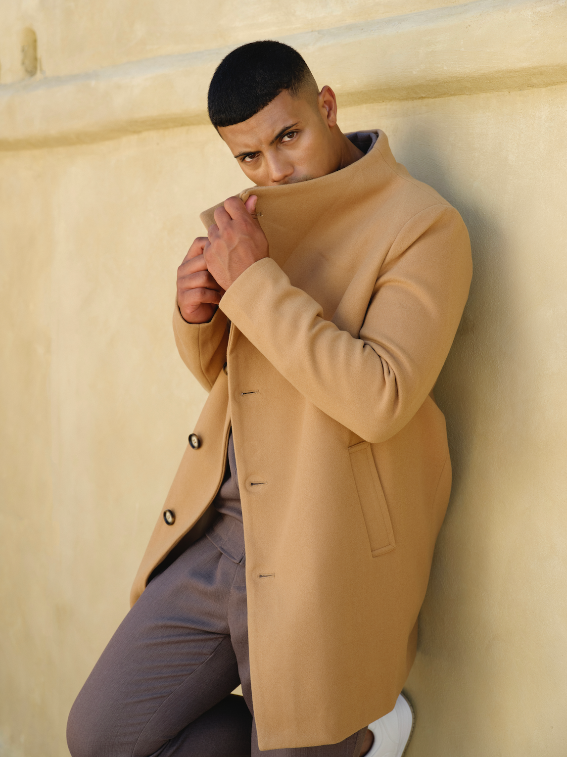 Asymmetrical Coat - Camel - Frankie's