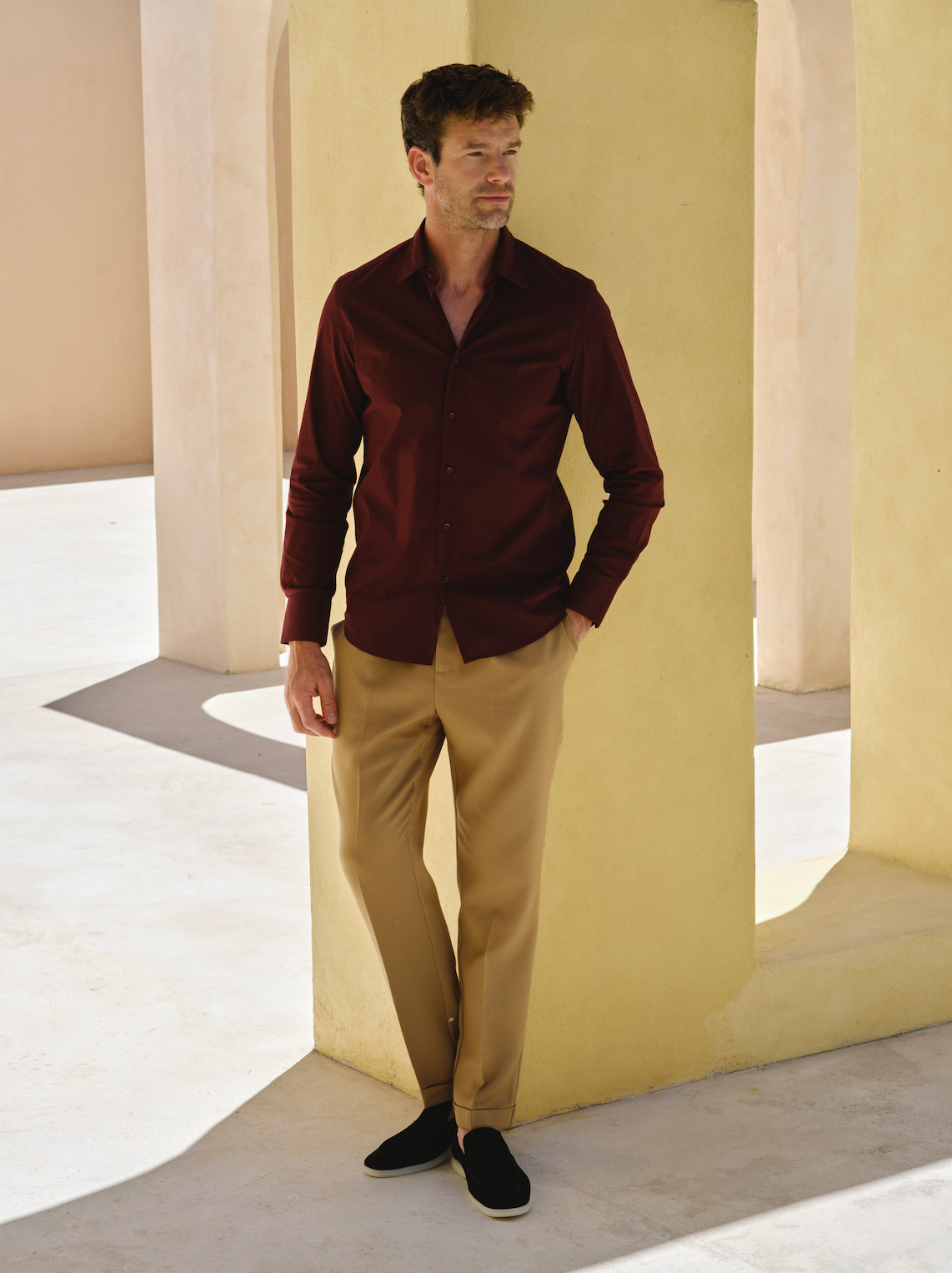 Overhemd Slim Fit - Wine Red