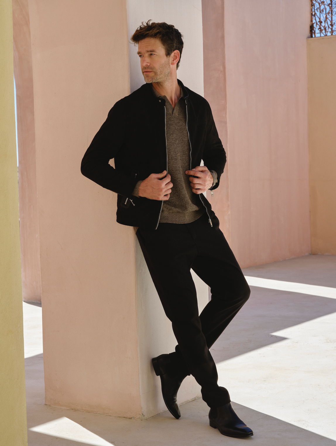 Faux Suede Biker Jacket