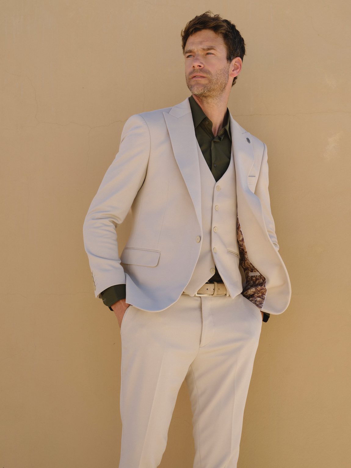 Suit Three Piece Havana Beige