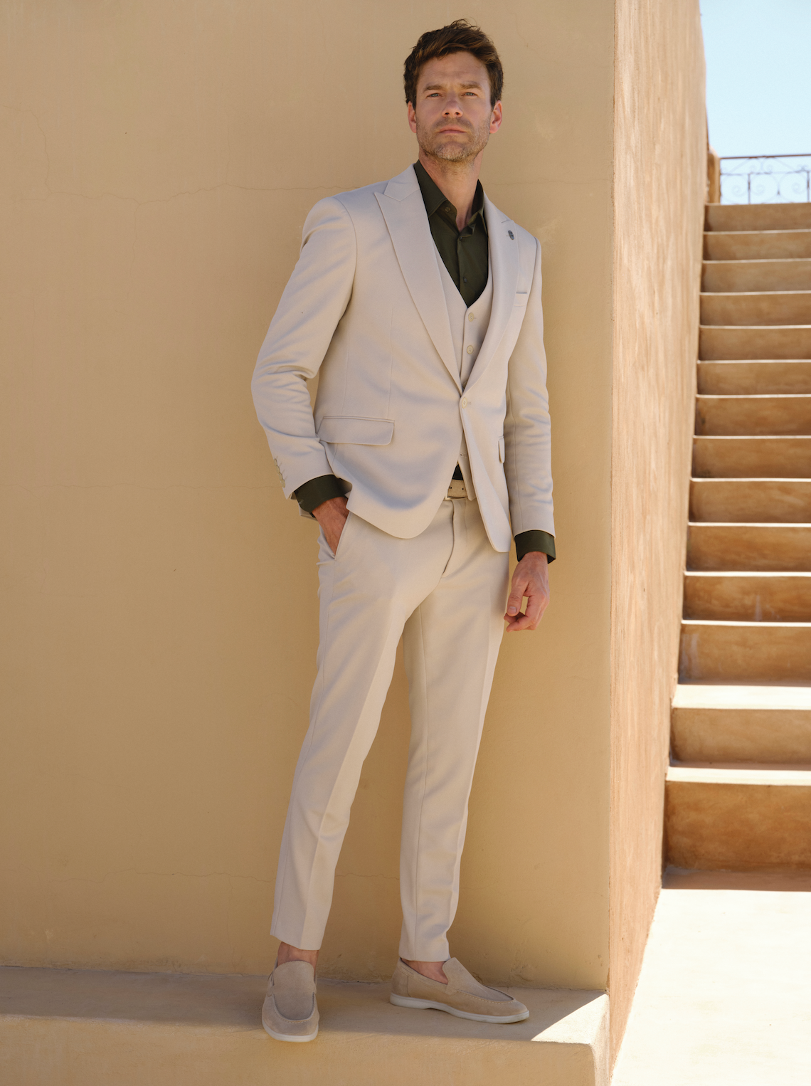 Suit Three Piece Havana Beige