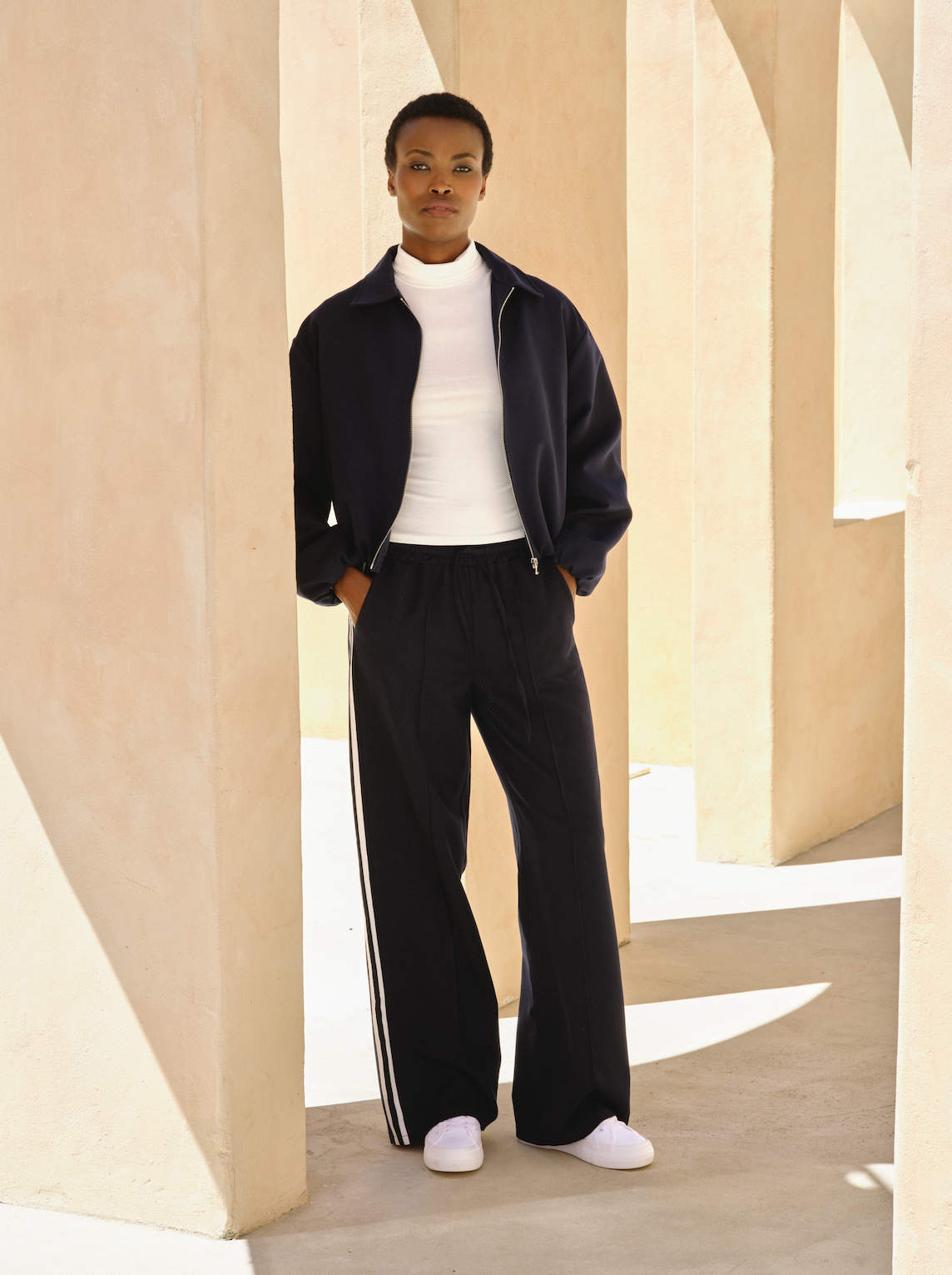 Zip-Through Cropped Jacket - Black