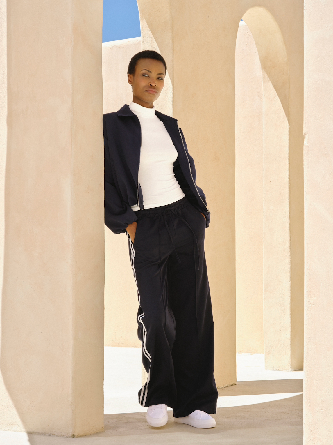 Zip-Through Cropped Jacket - Black