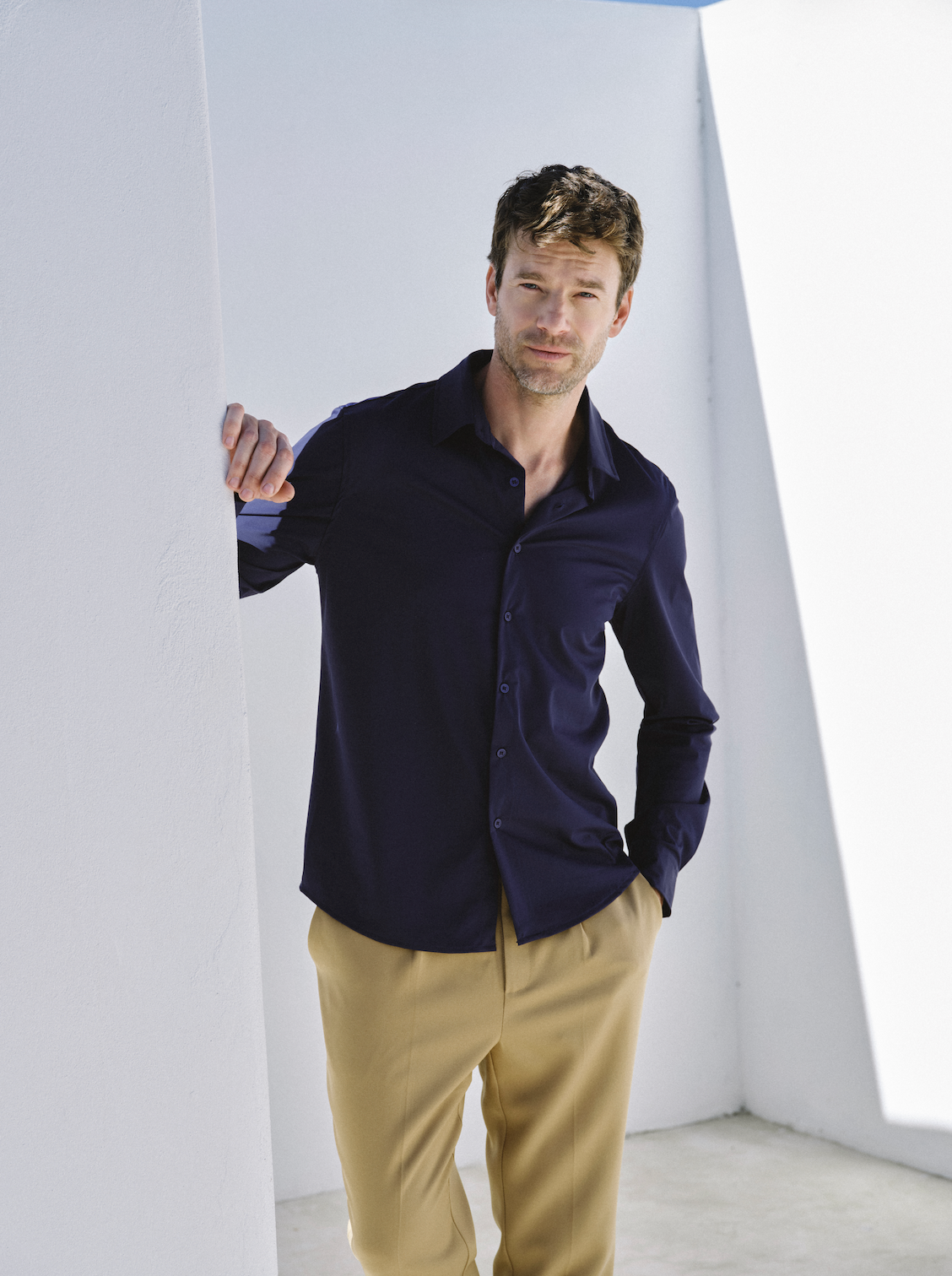 Casual Long Sleeve Overhemd - Navy