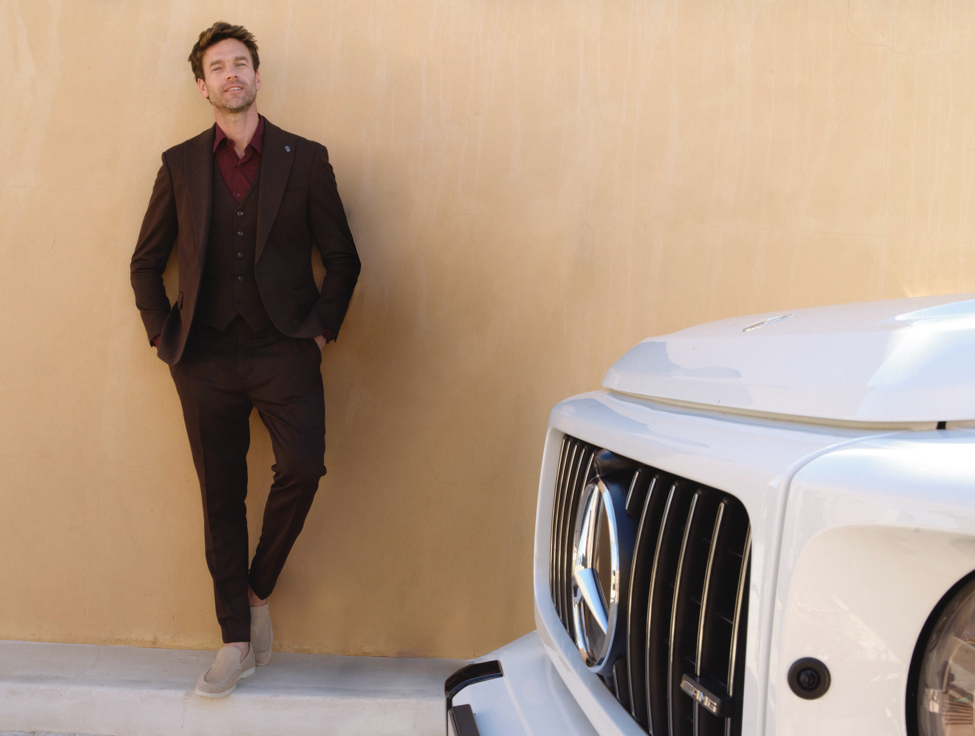 Suit Three Piece Havana Brown