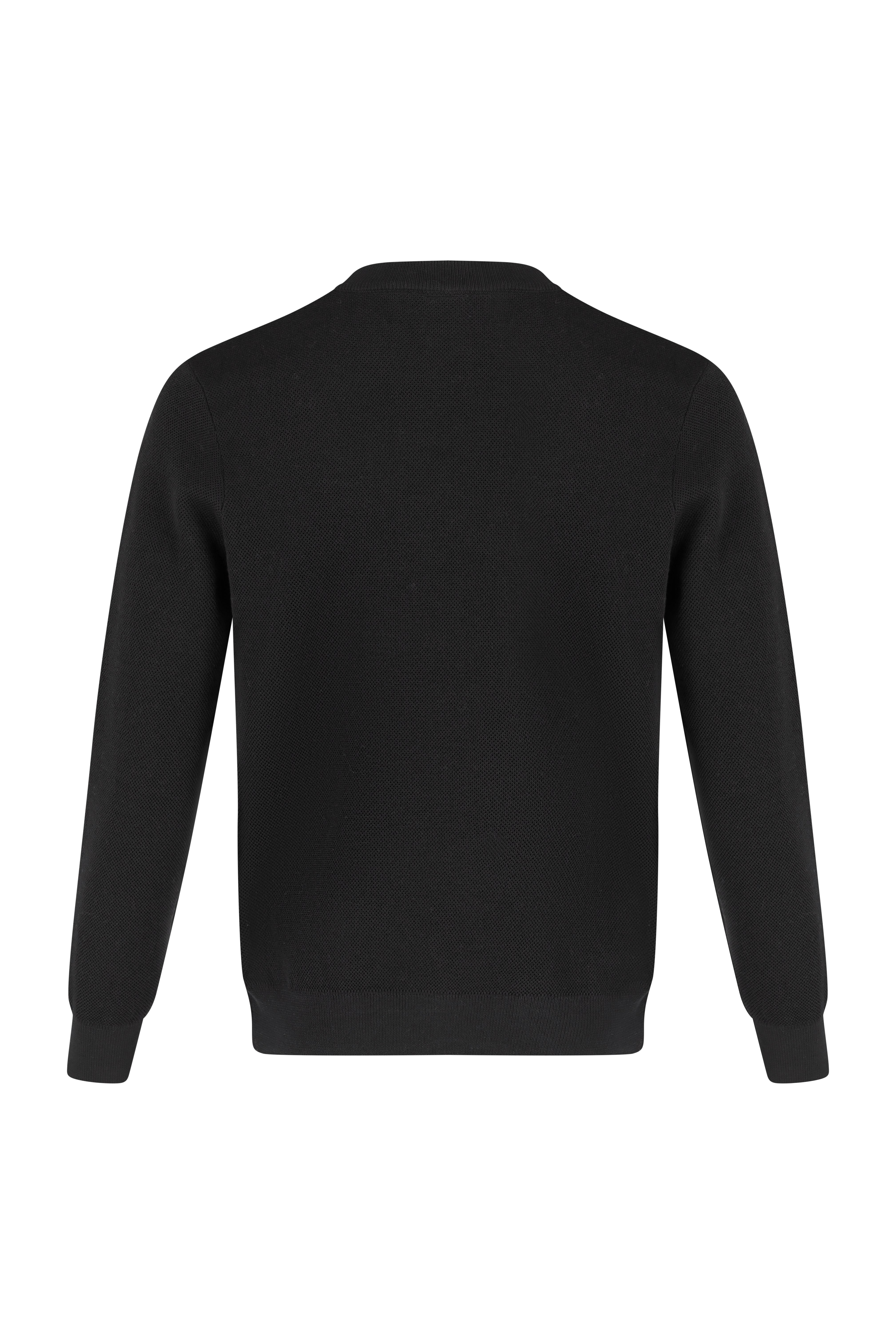 Crewneck Knitwear, Plain - Black
