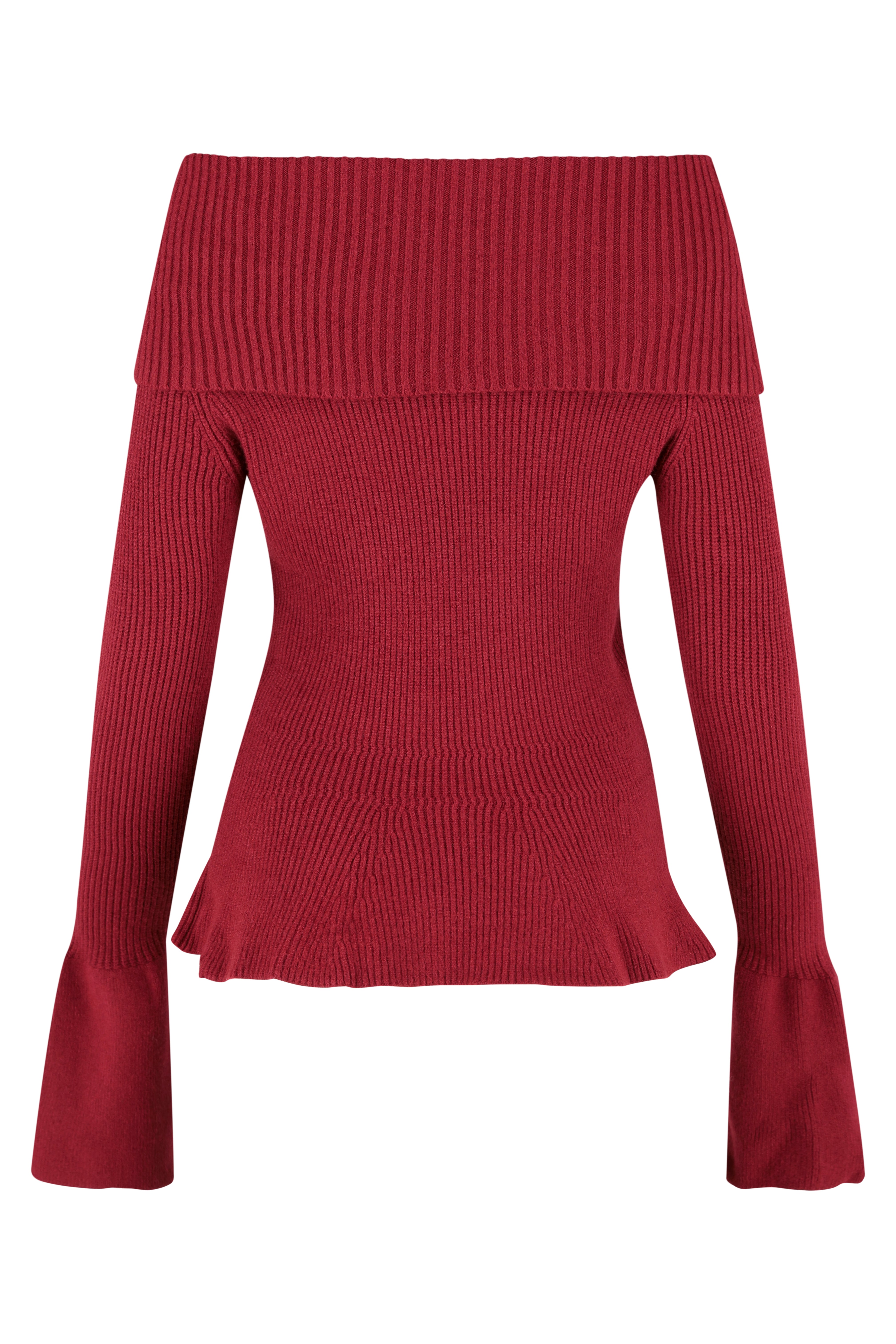 Off-The-Shoulder Knitwear - Bordeaux