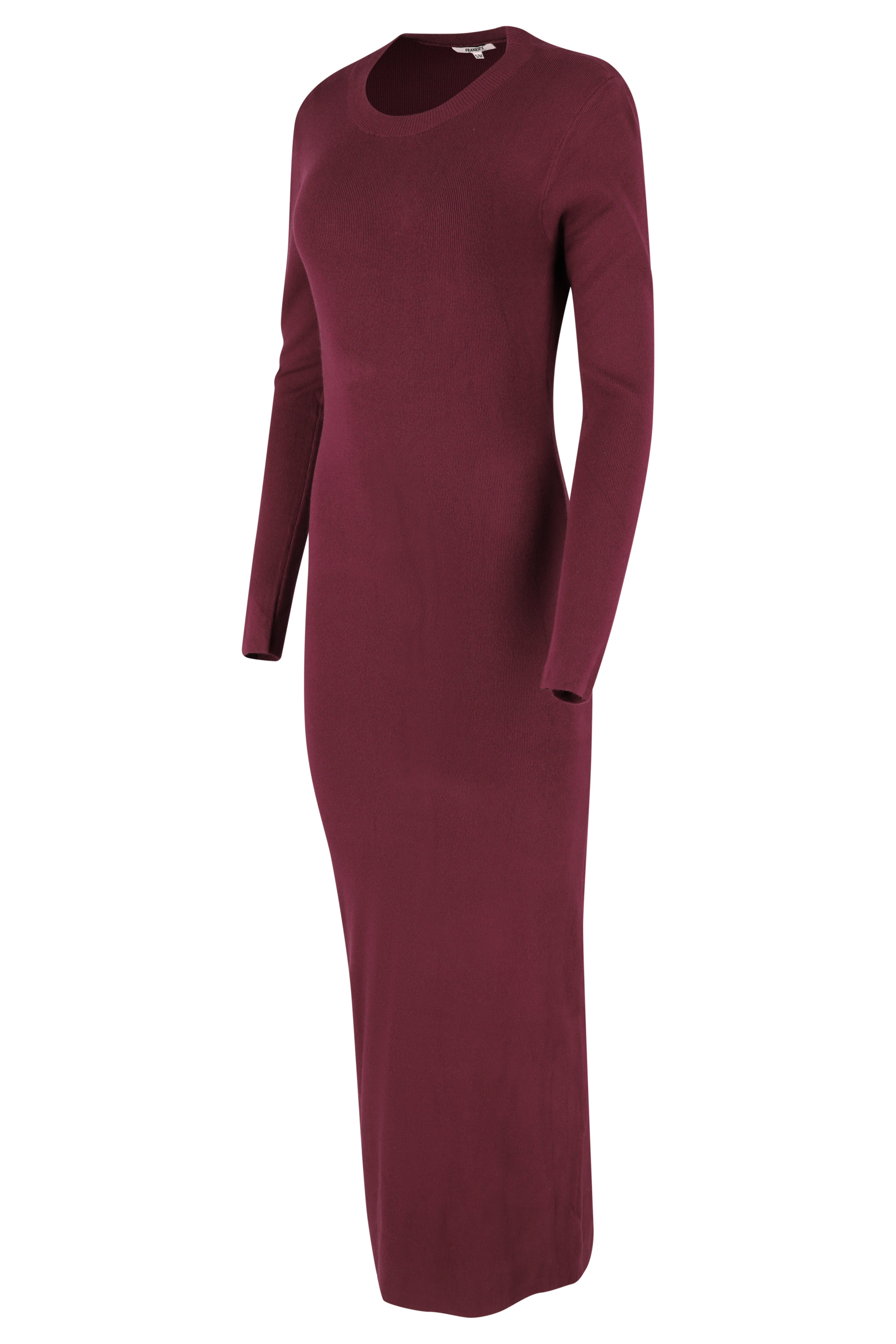 Long Sleeve Knitwear Dress - Bordeaux