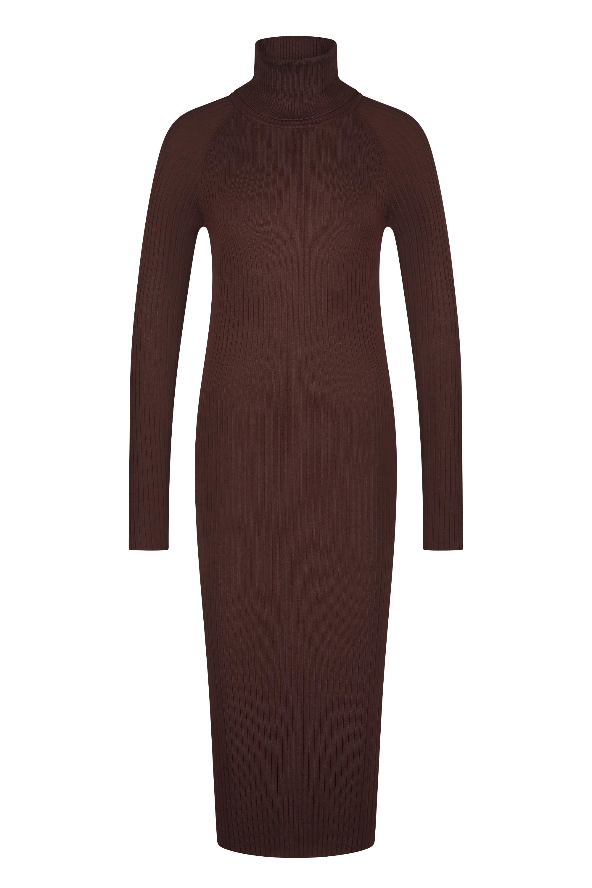 Turtleneck dress knitwear brown - Frankie's